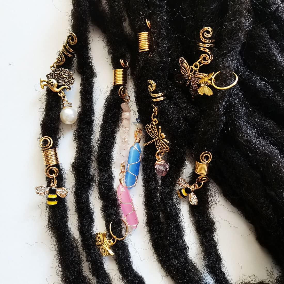 12 PCS Locs Hair Jewelry Braids Hair Clips Adjustable Hair Cuffs with