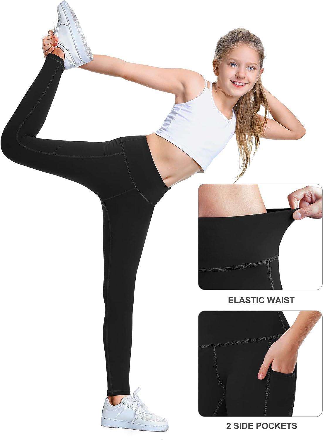 IUGA Girls Athletic Leggings with Pockets Running Yoga Pants