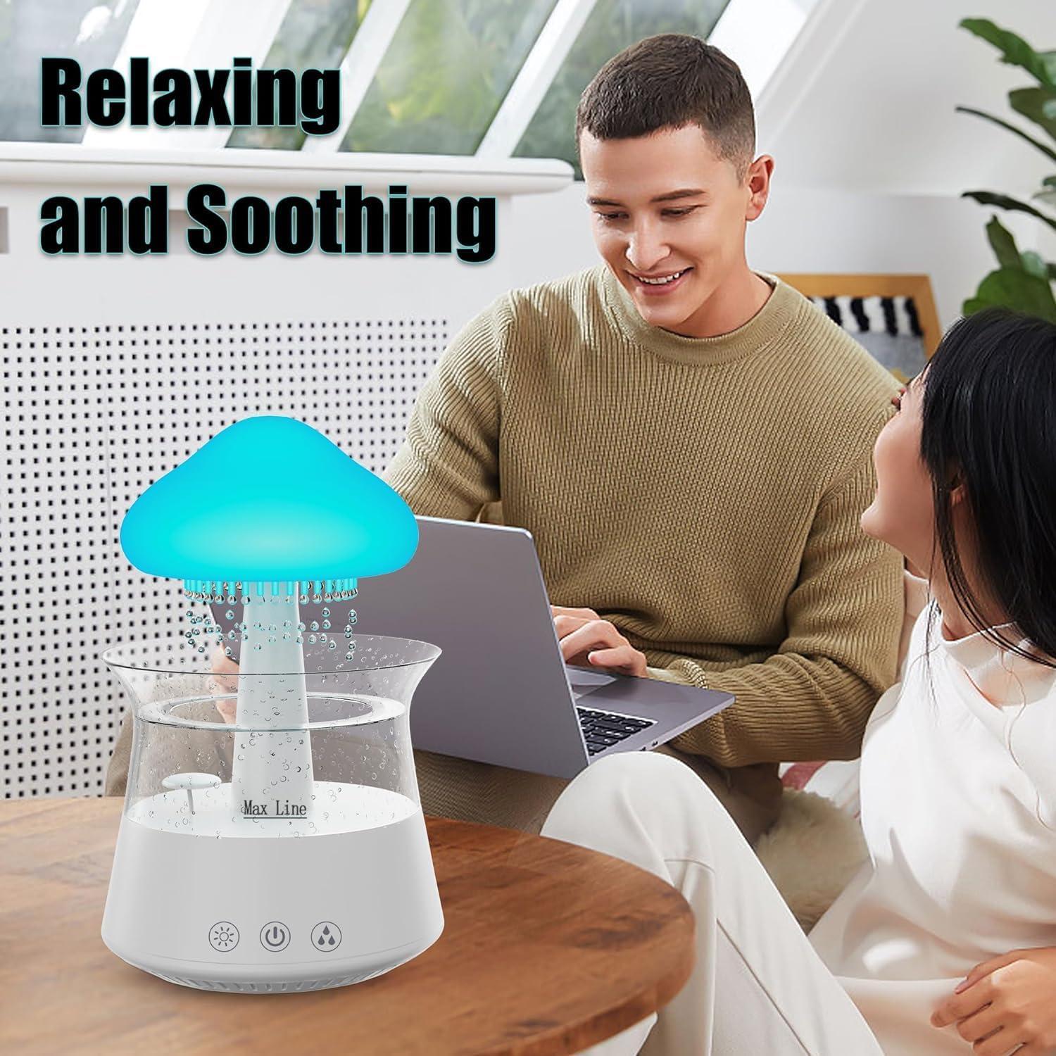 Rain Cloud Humidifier with Mushroom Rain Lamp & Water Drop