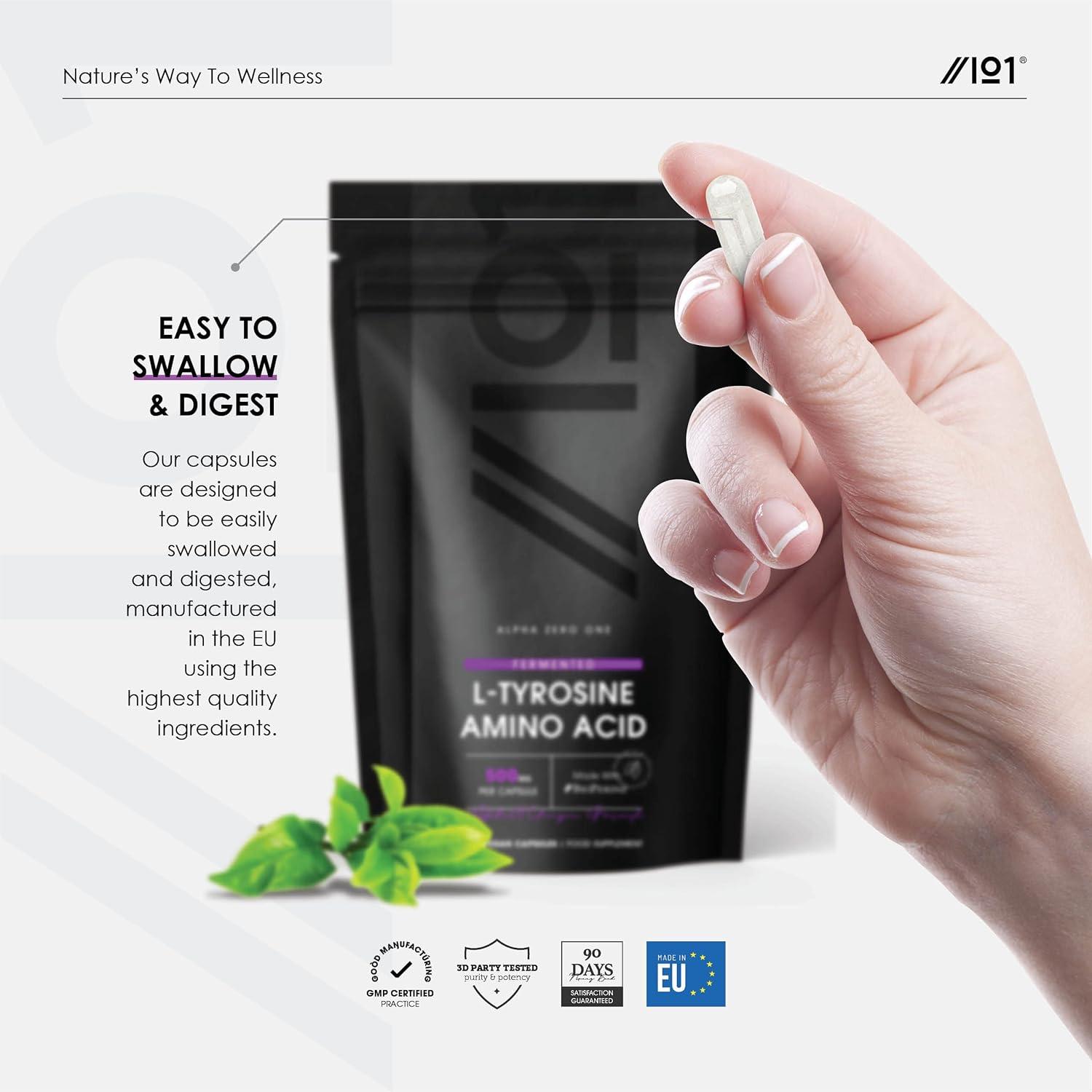 ALPHA01 Fermented L-Tyrosine 500mg With BioPerine 120 Vegan - View #5