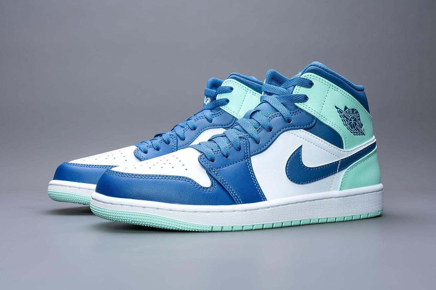 Nike Men s Air Jordan 1 Mid Sneaker Mystic Navy Mint Foam white 11