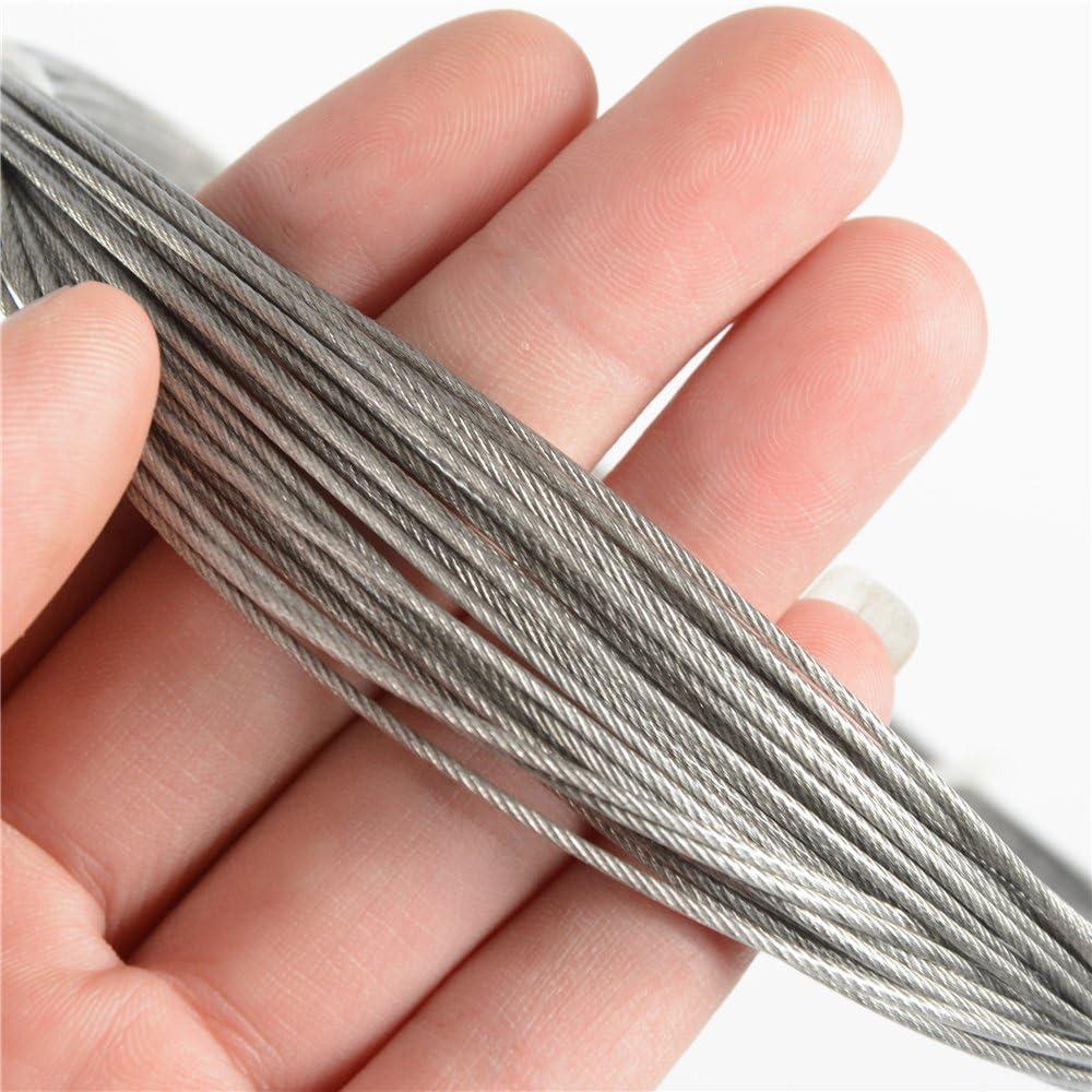 LOTITONG 50M 70LB-256LB Fishing Steel Wire line 0.8mm-1.5mm 7x7 49 Strands  Trace Coating Wire Leader Coating Jigging Wire Lead Fish Fishing Wire