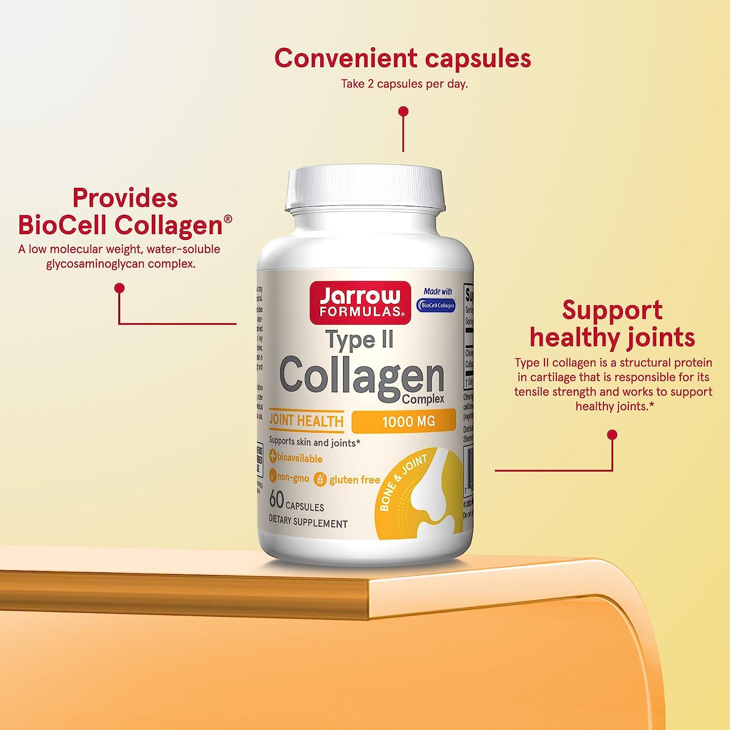 Jarrow Formulas Type II Collagen Complex - 60 Capsules for Joint & Skin ...