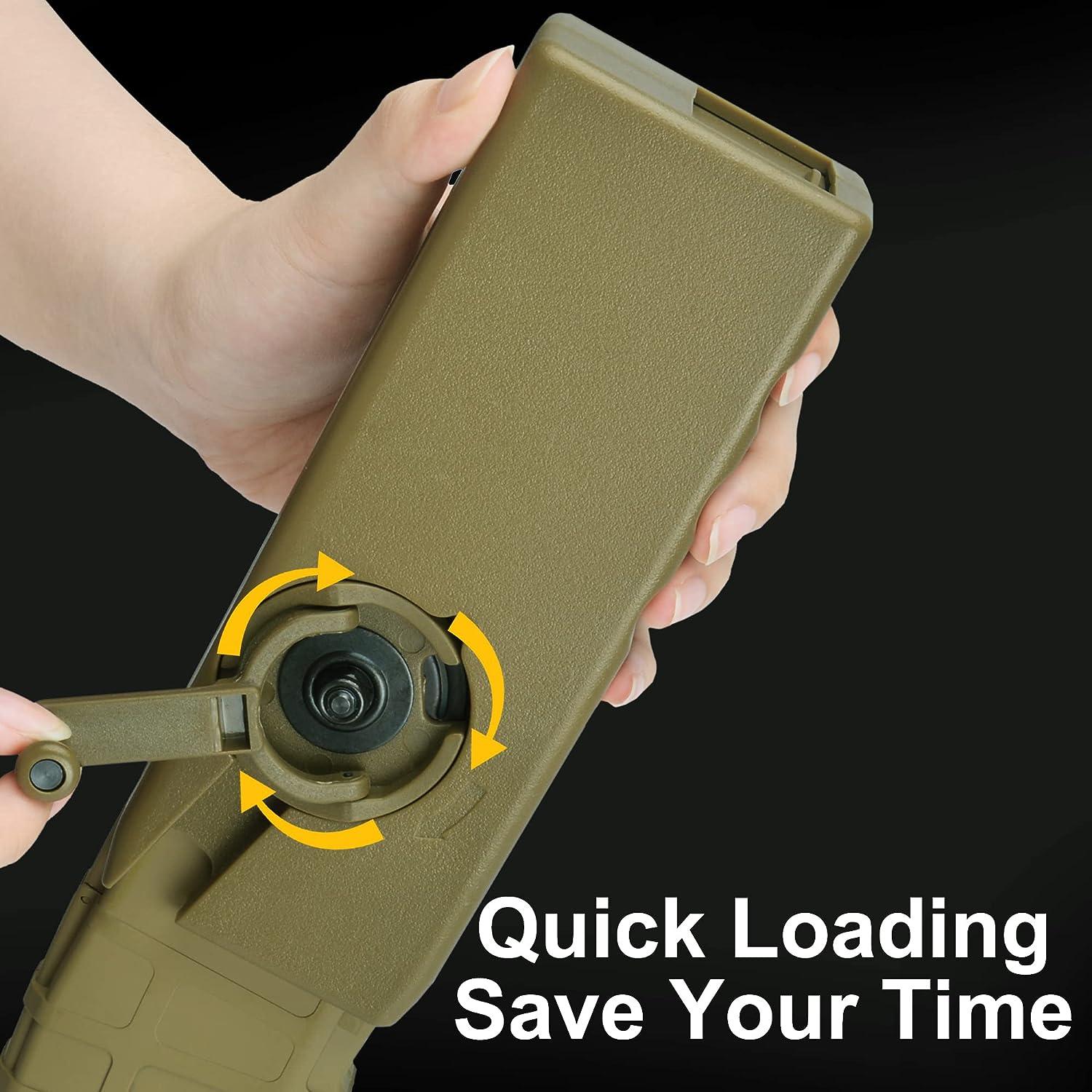 ActionUnion Airsoft Tactical Speed Loader for Hand Crank Magazine Quick Loader 1000 Rounds (Tan)