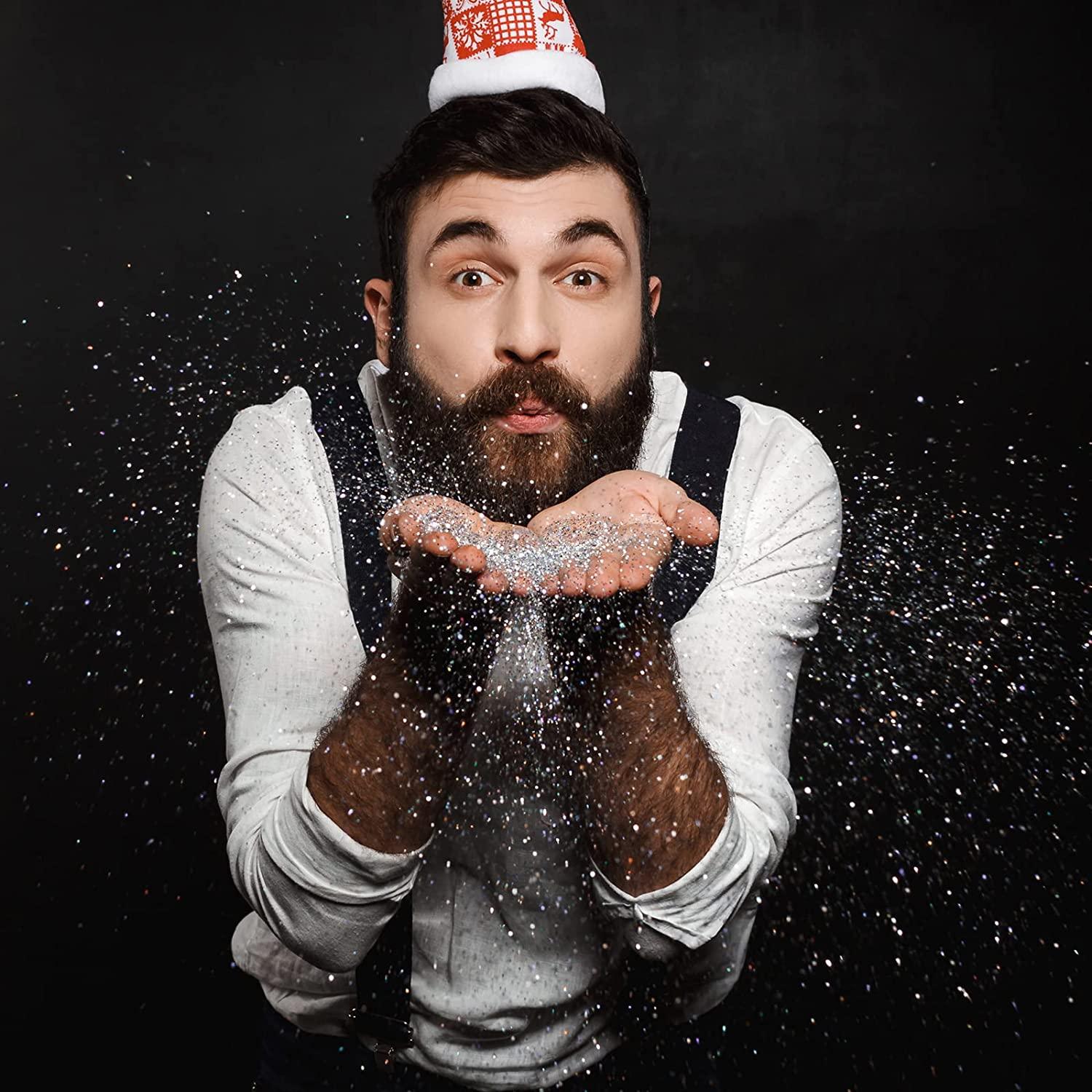 LATIBELL Body Glitter Spray, Silver Glitter Spray for Hair and Body