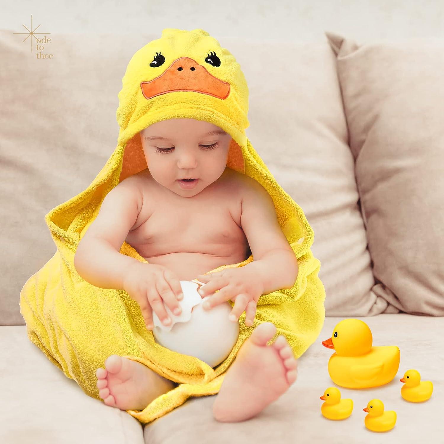 YELLOW DUCK Bath Towel Bath Time Fun Duck Towels Squeaky 