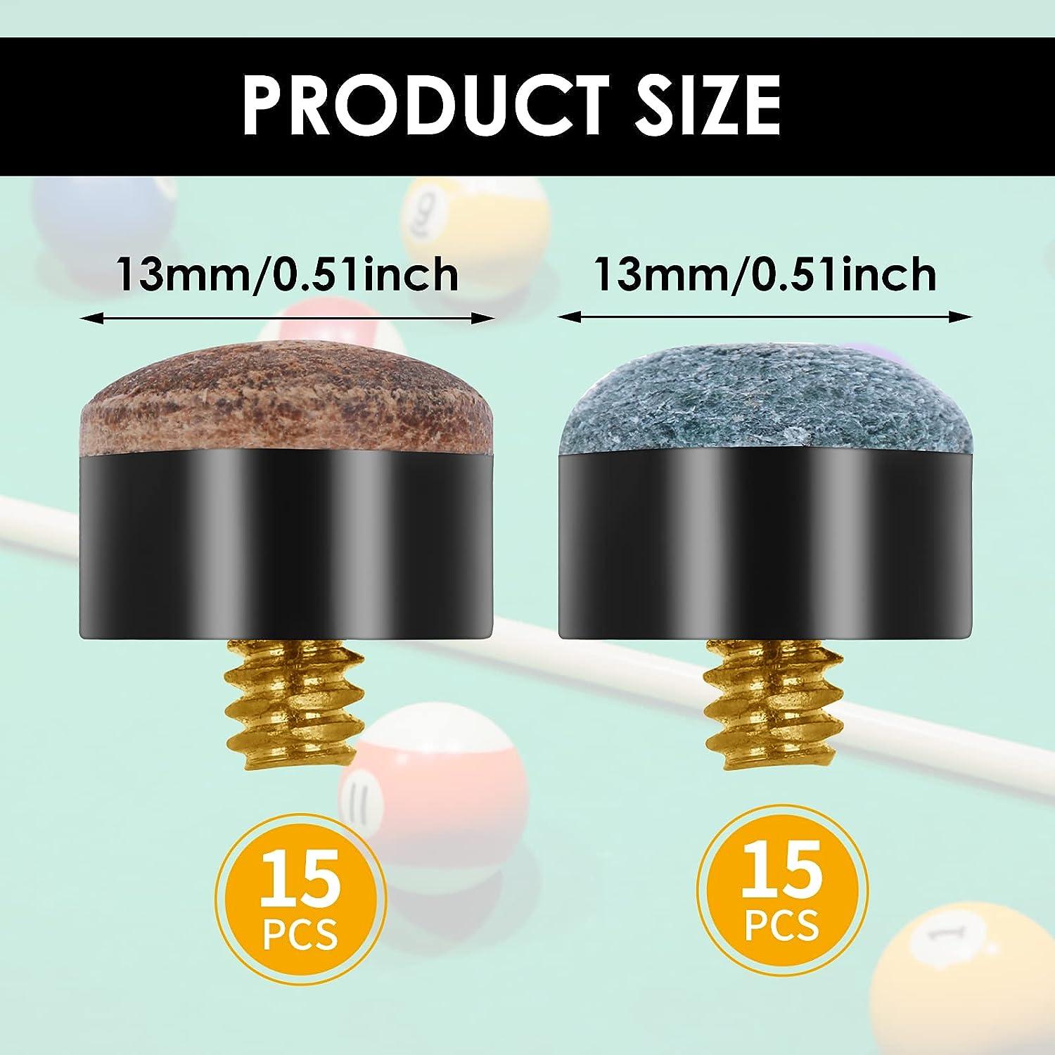 Lusofie 30Pcs Screwon Pool Stick Tips Pool Cue Tips 13mm Replacement