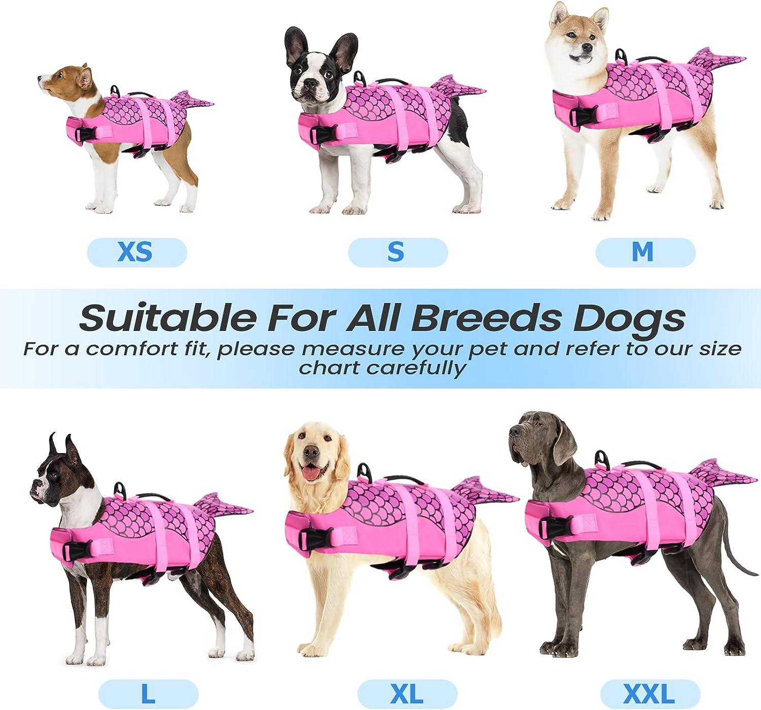 Dog Life Jacket, Adjustable Dog Life Vests Pet Life Preserver with