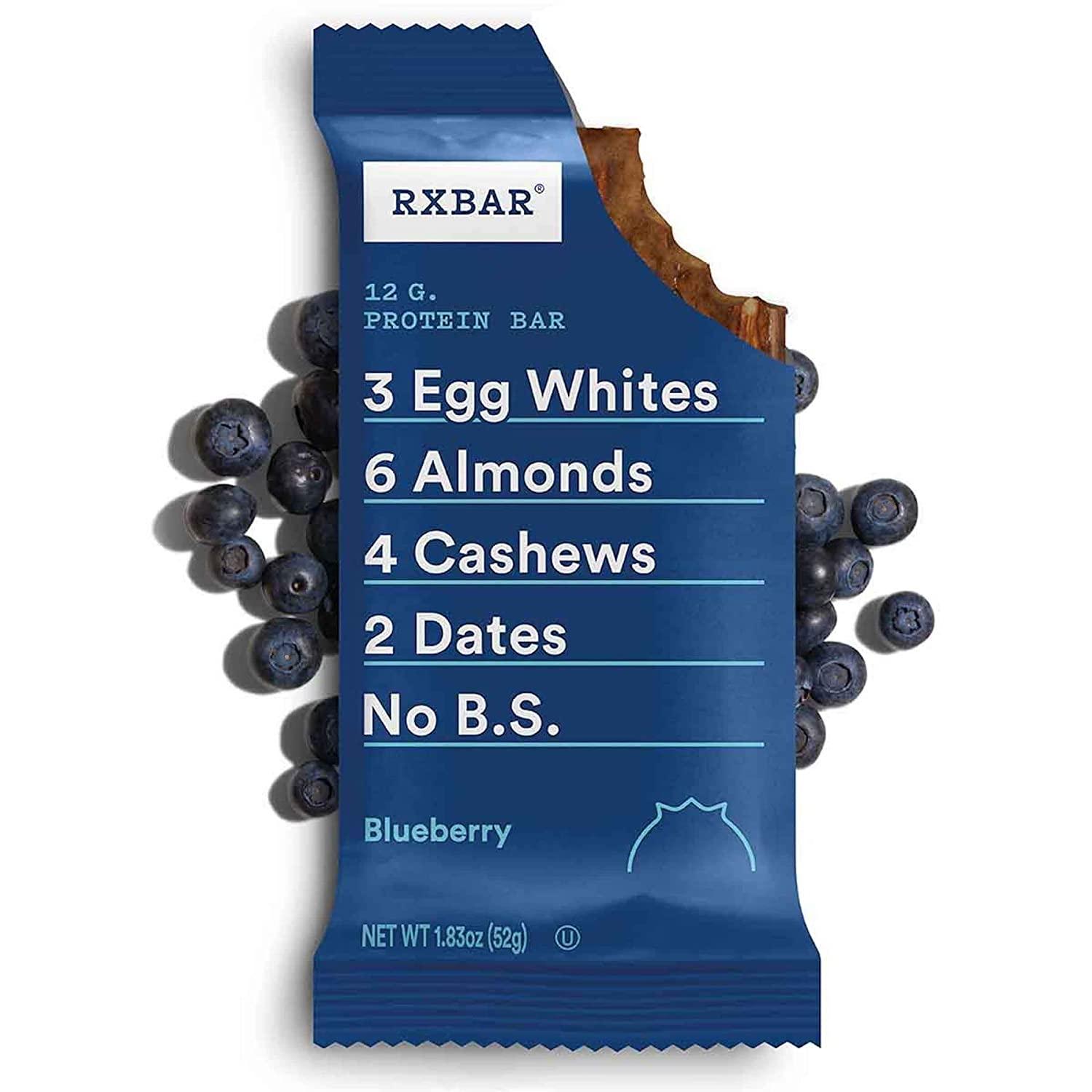 RXBAR Protein Bar Variety Pack 6 Flavors (1 Box, 12 Bars) High
