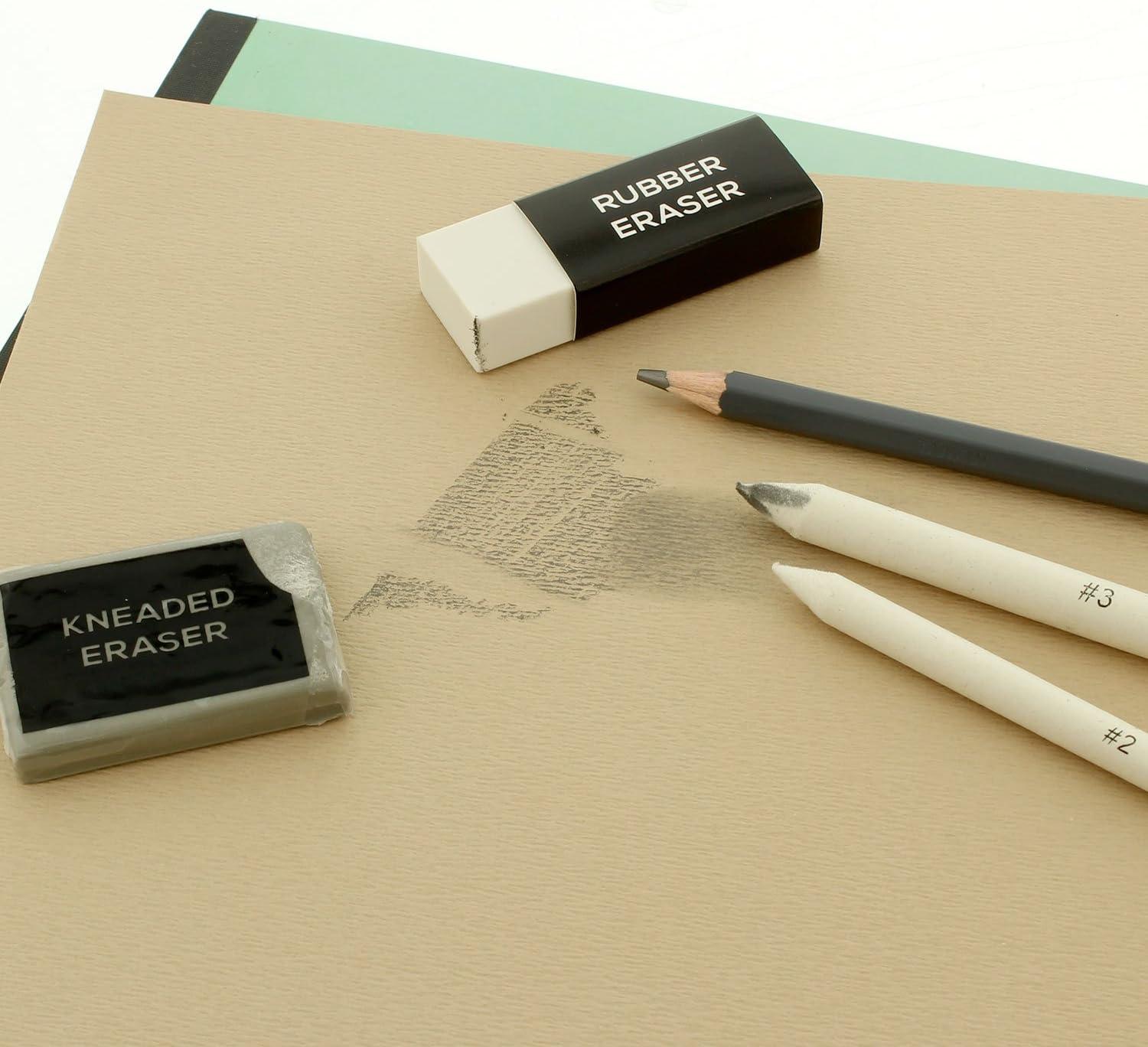 U.S. Art Supply 20 Piece Professional Artist Sketch Set in Hard Storage Case - Sketch & Charcoal Pencils, Pastel, Stumps, Eraser, Sharpeners - Bonus