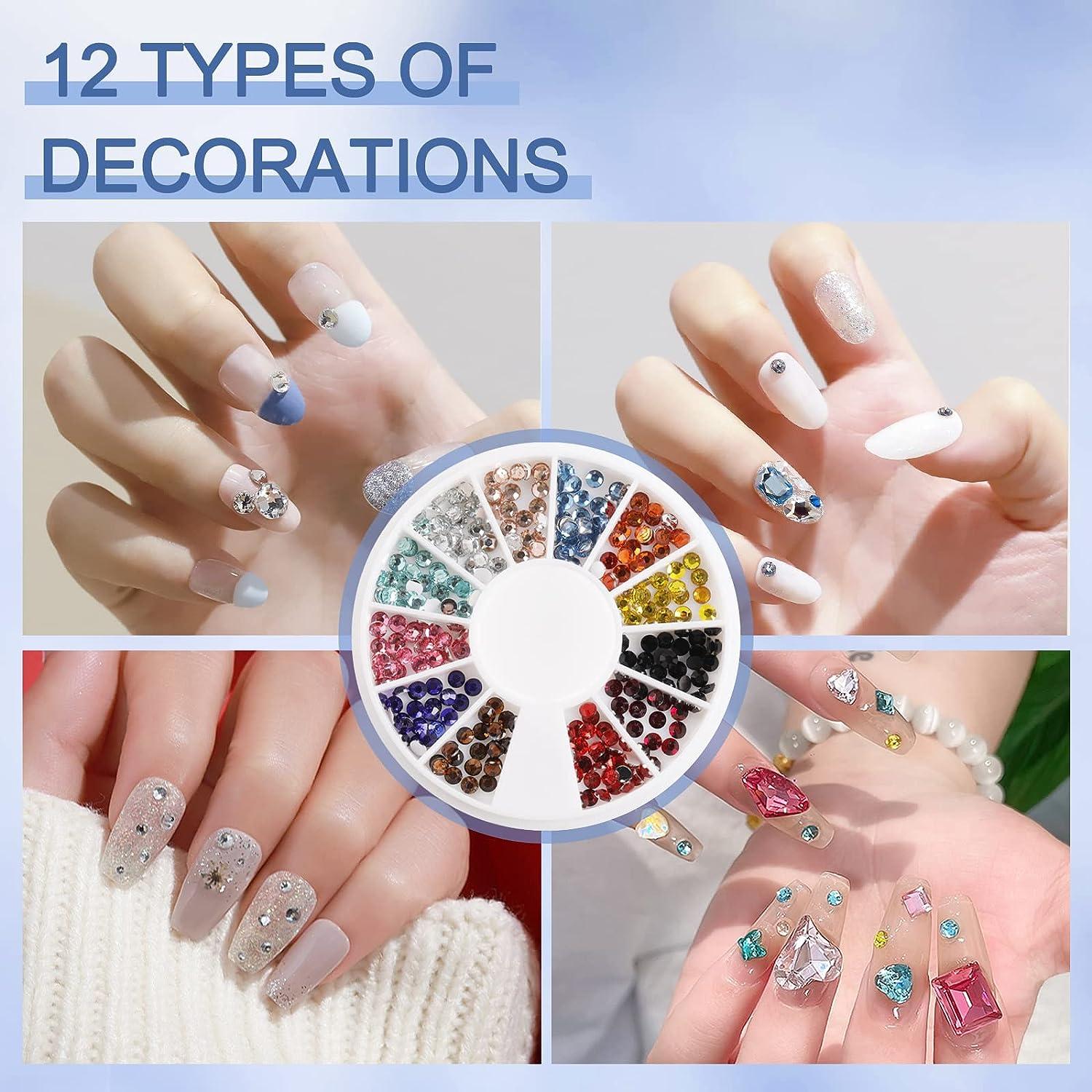  Nail Art 8ml/One Jar of Wipe-Off Rhinestone Glue Gel Adhesive  Resin Gem Jewelry Diamond Polish Clear Decoration with Pen Tools (LED Light  Cure Needed) Thicker&More Sticky Than Others : Beauty 