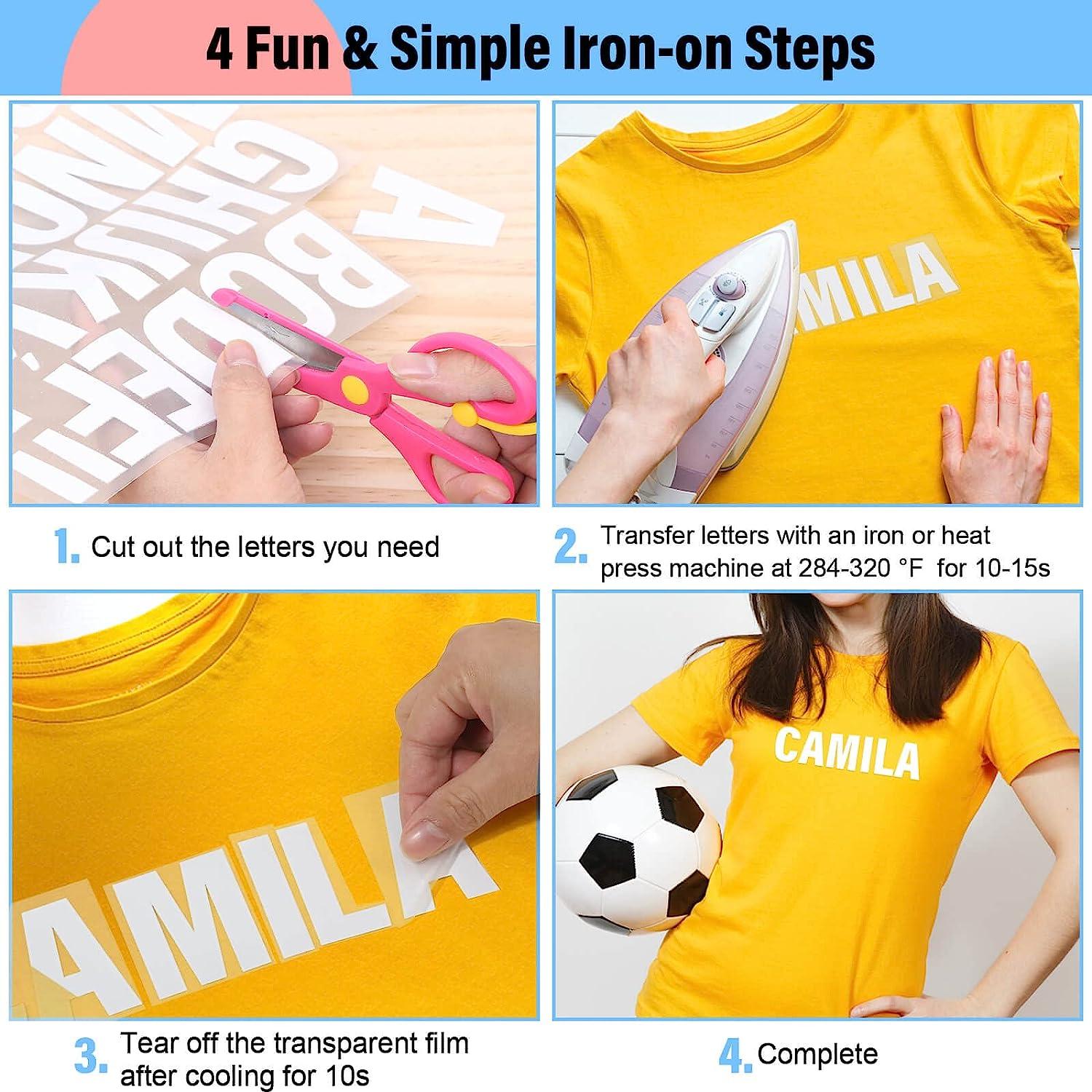 880 Pieces 2 Inch IronOn Letters for Clothing in 5 Colors DIY T