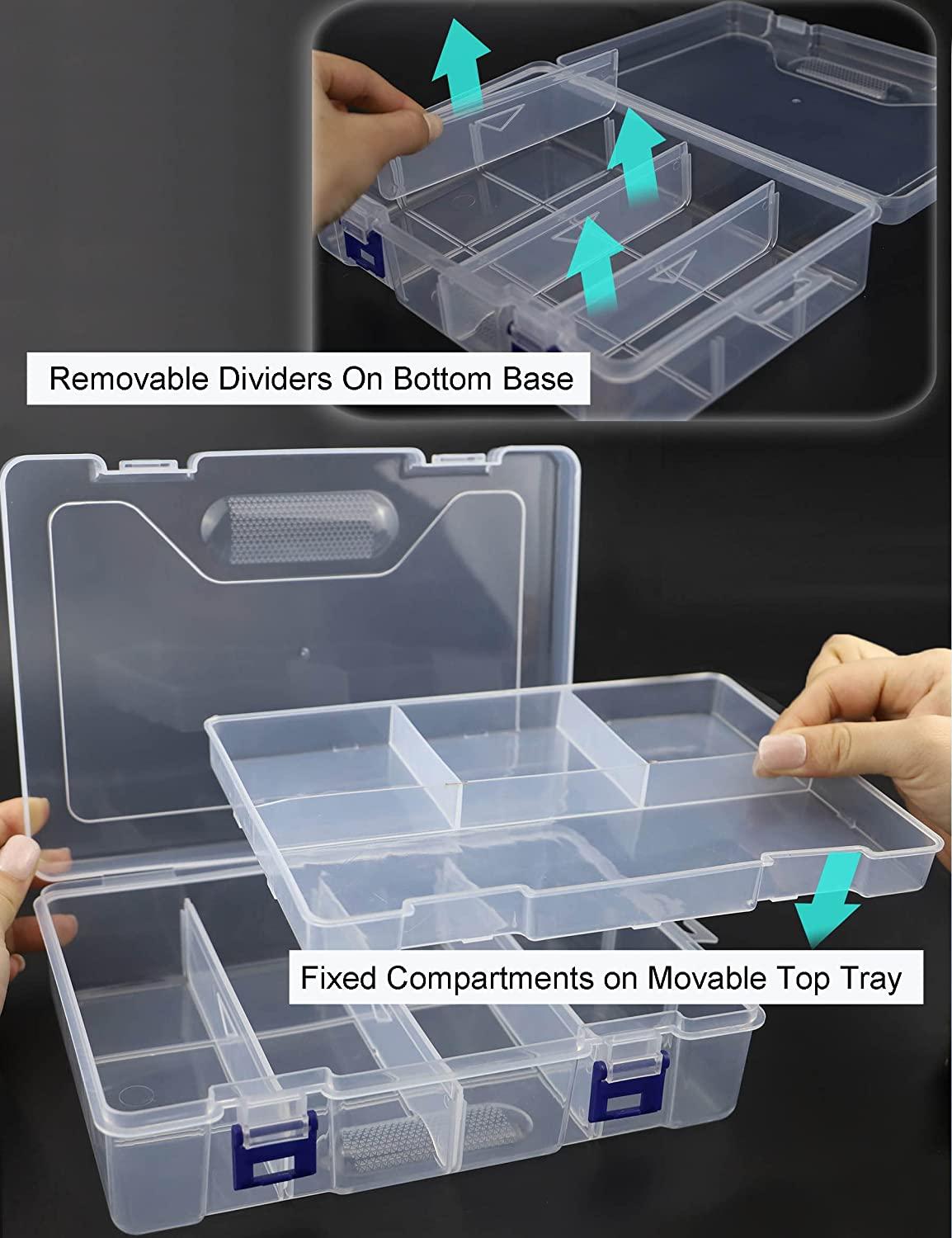Avlcoaky Tackle Box Fishing Tackle Box Organizer with Movable Tray, Plastic  Waterproof Fishing Box Storage One-Tray Tackle Box