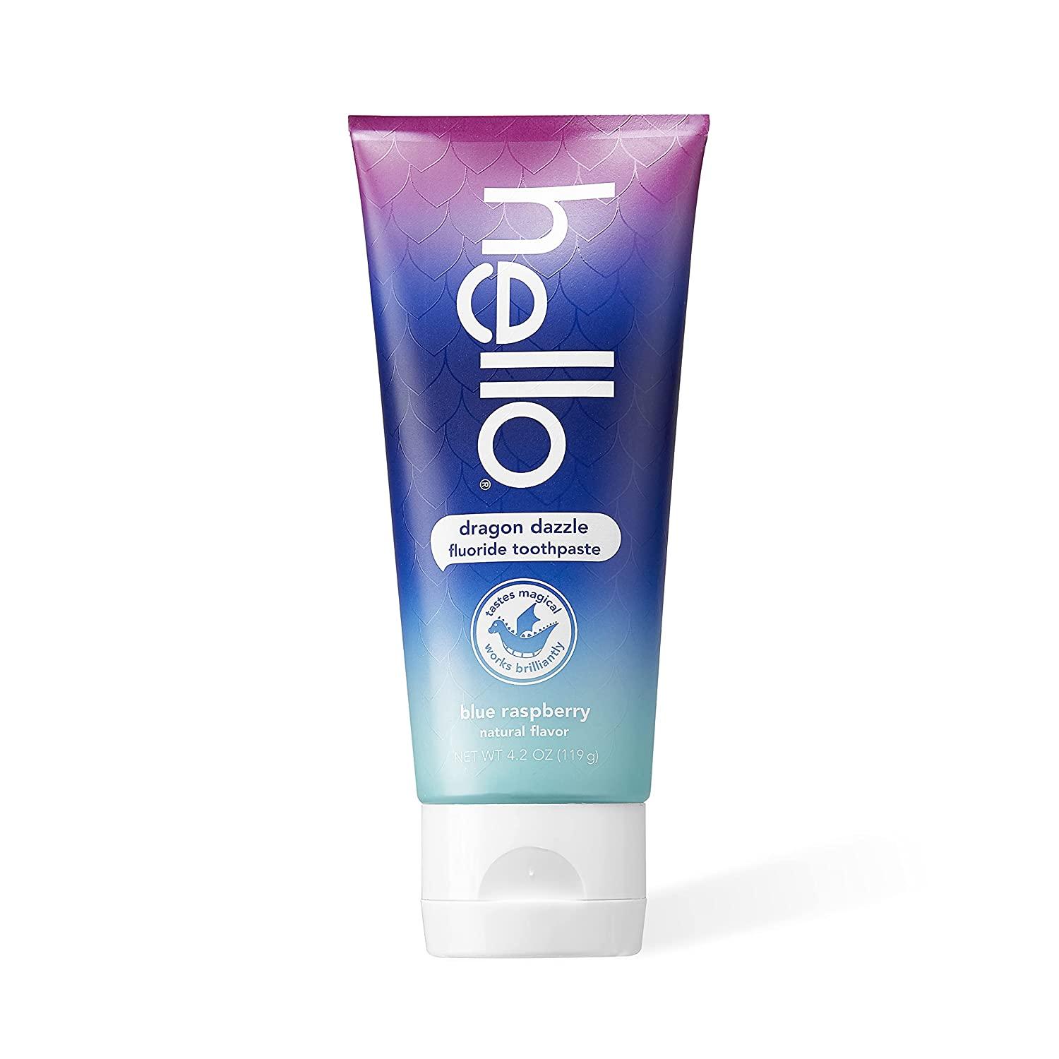 hello Kids Dragon Dazzle Blue Raspberry Fluoride Toothpaste, Vegan