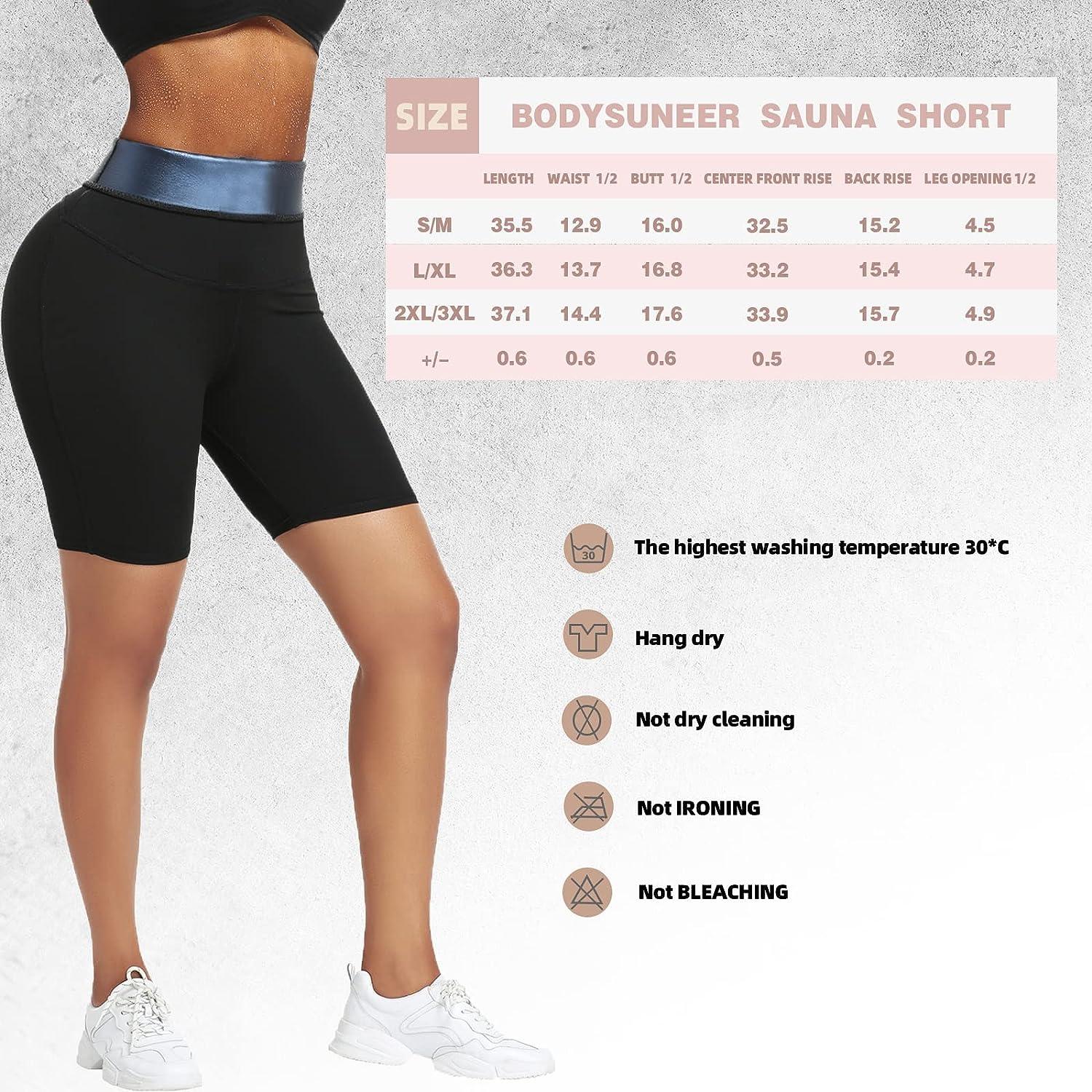 BODYSUNER Sauna Sweat Shorts Thermos Pants Compression Workout Gym