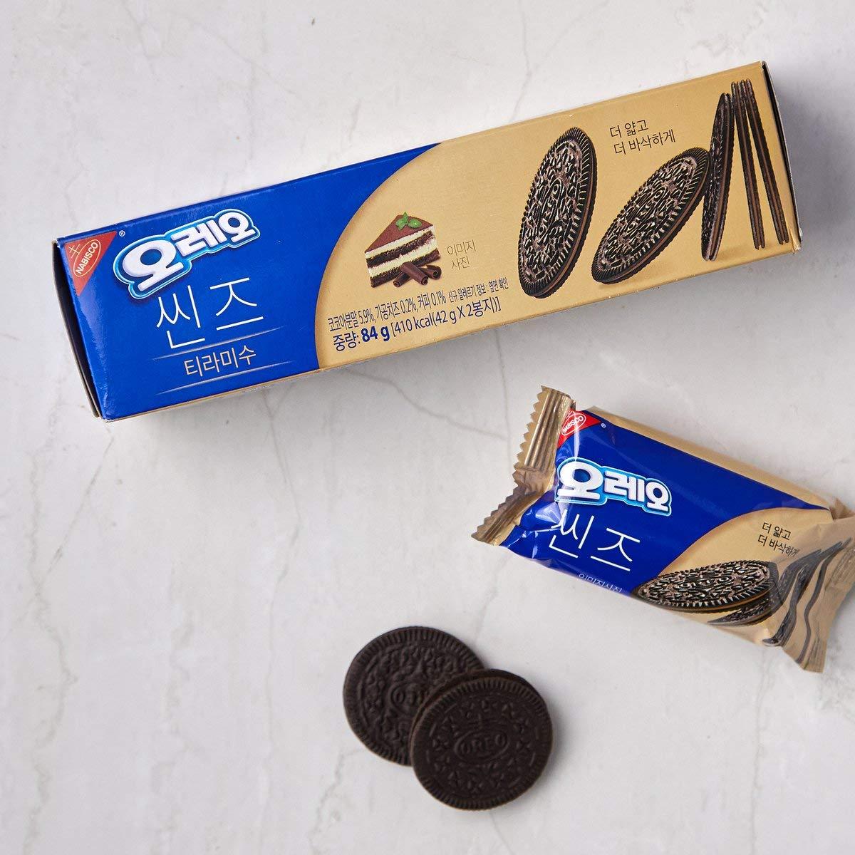 OREO THINS Tiramisu (84g x 6) - Korean Made Party Snack, Nutritious and ...
