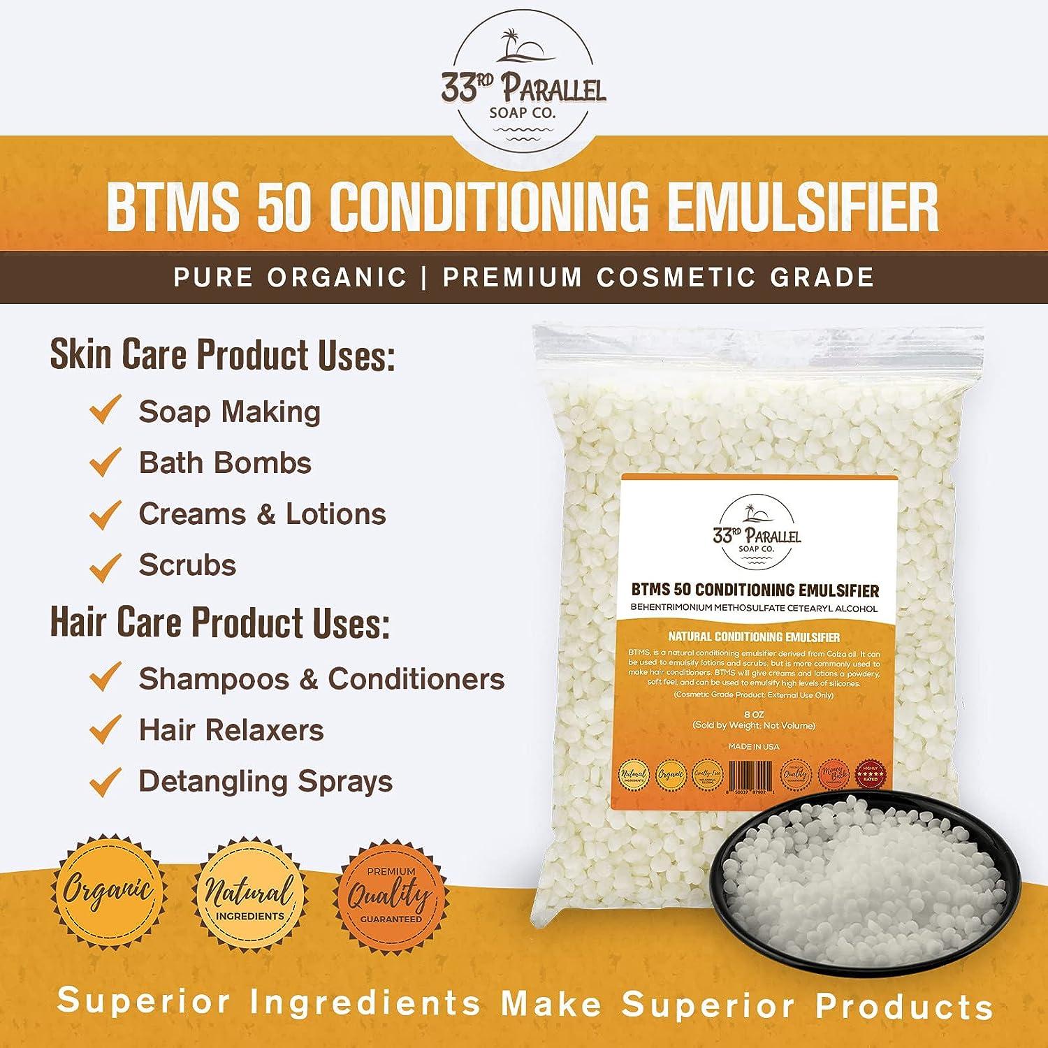 9.6 oz BTMS 50 Conditioning Emulsifier for Making Leave-in Conditioner,  Premium BTMS 50 Conditioning Emulsifier Granules, Higher Activity than BTMS