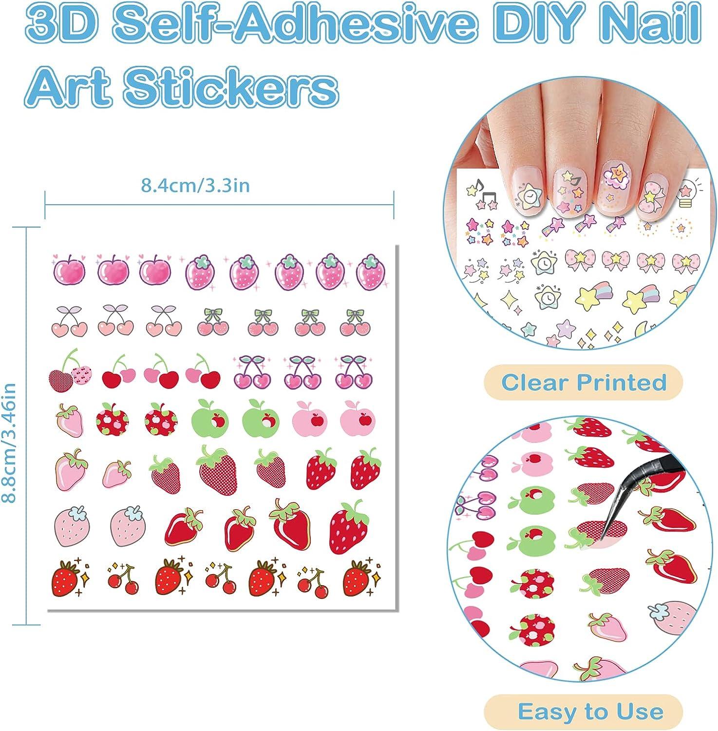 Charm Nail sticker, (flat & 3D Self-AdhesiveNail Decals Leaf Nail Art |  enailcouture