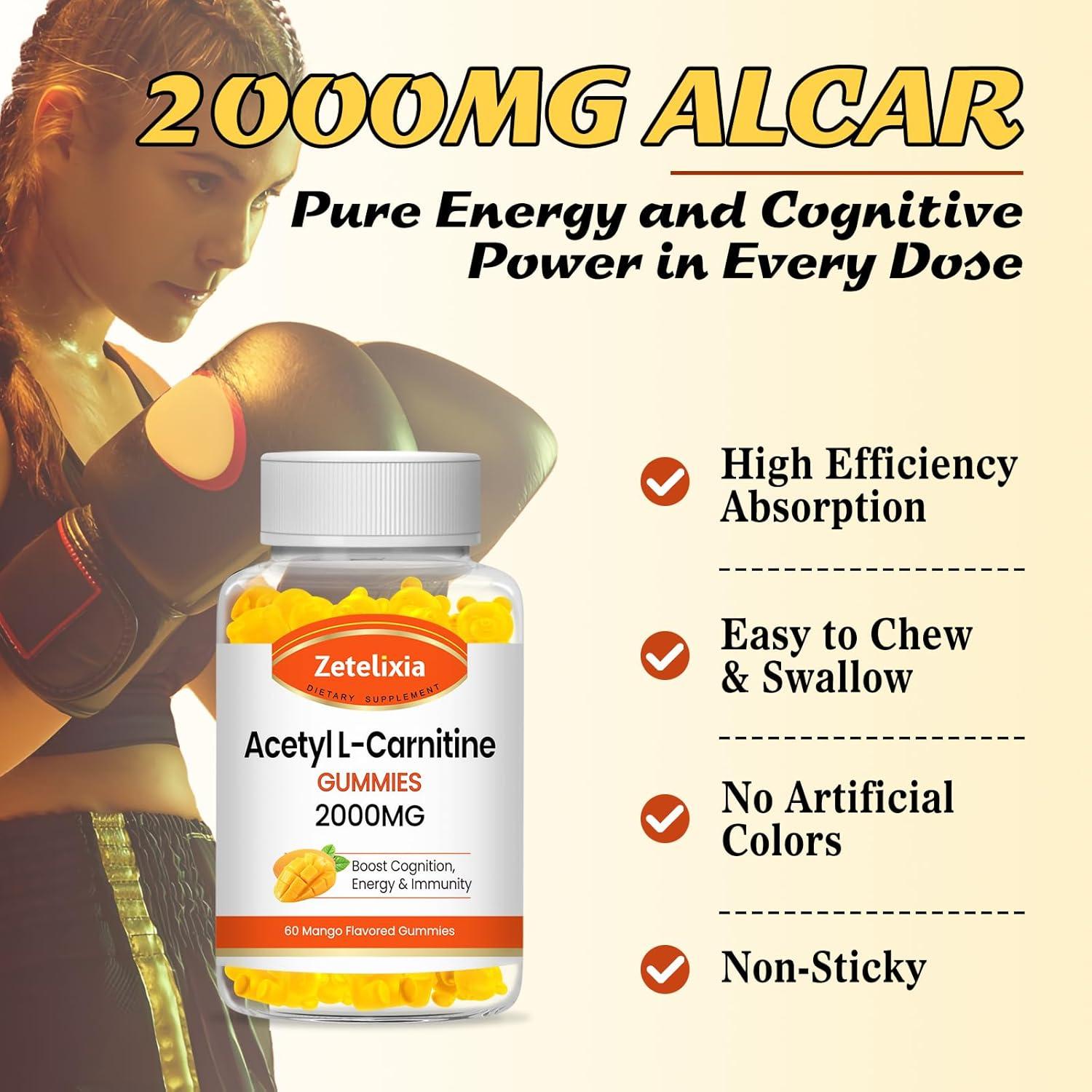Acetyl L-Carnitine Gummies 2000mg - Vegan L-Carnitine Supplement for Energy  Fatty Acid Oxidation Immunity & Metabolism - 60 Count Mango Flavor | Buy  Now with Express International Delivery | GoSupps.com