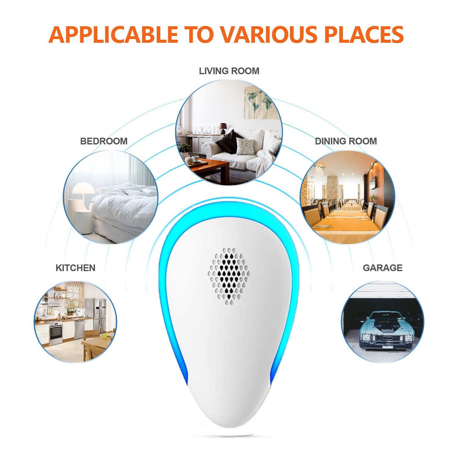 Ultrasonic Pest Repeller 6 Pack Indoor Electronic Bug Repellent for