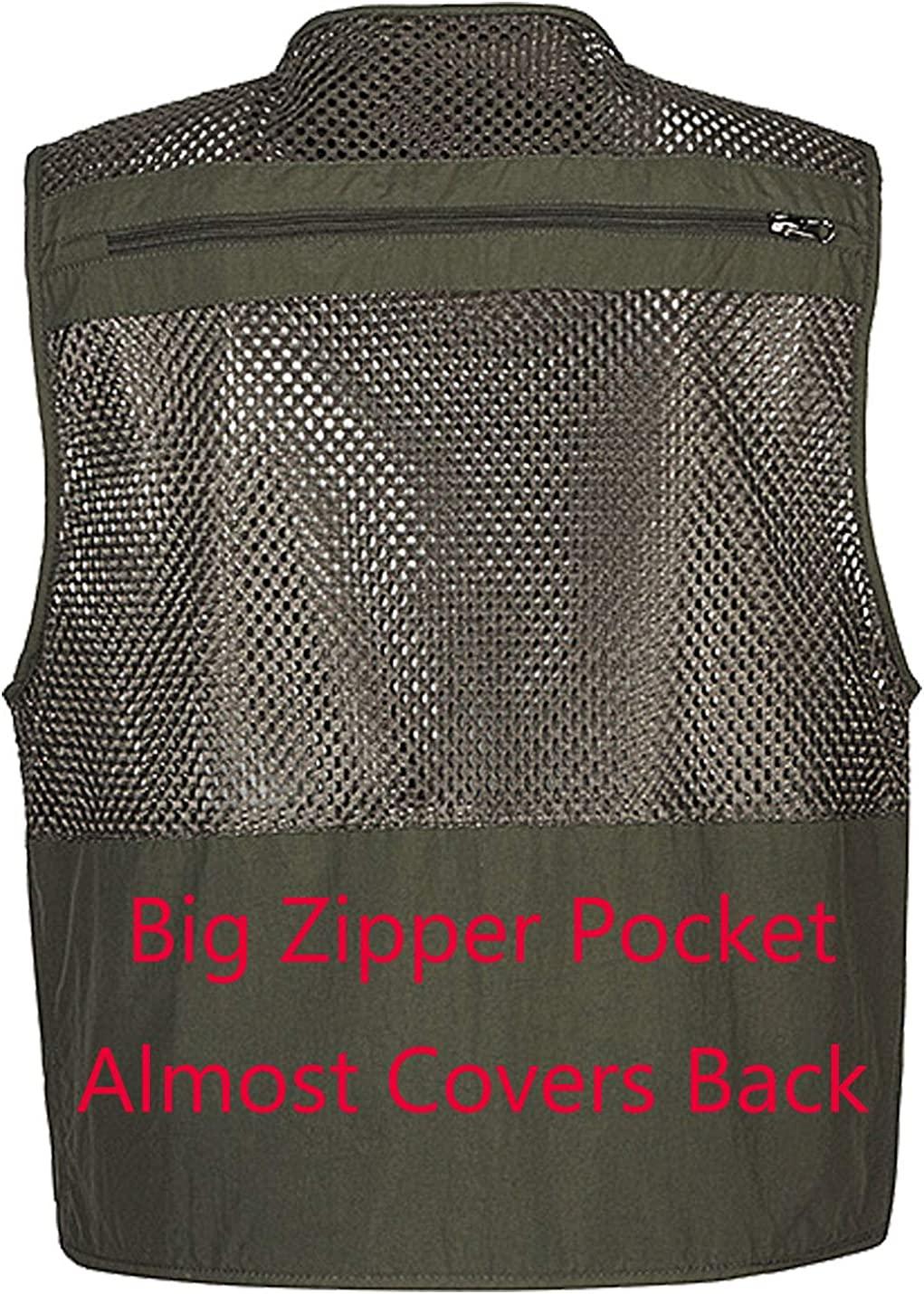 Sukany Heren Vrije Tijd Outdoor Werk Safari Vissen Reizen Cargo Vest Jas Foto Mesh Bodywarmer Meerdere Zakken, Zwart, M