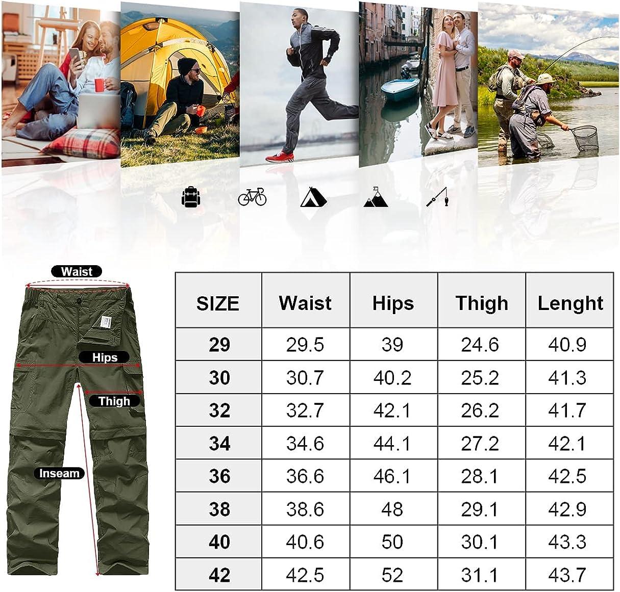 Men's Outdoor Quick Dry Convertible Lightweight Hiking Fishing Zip