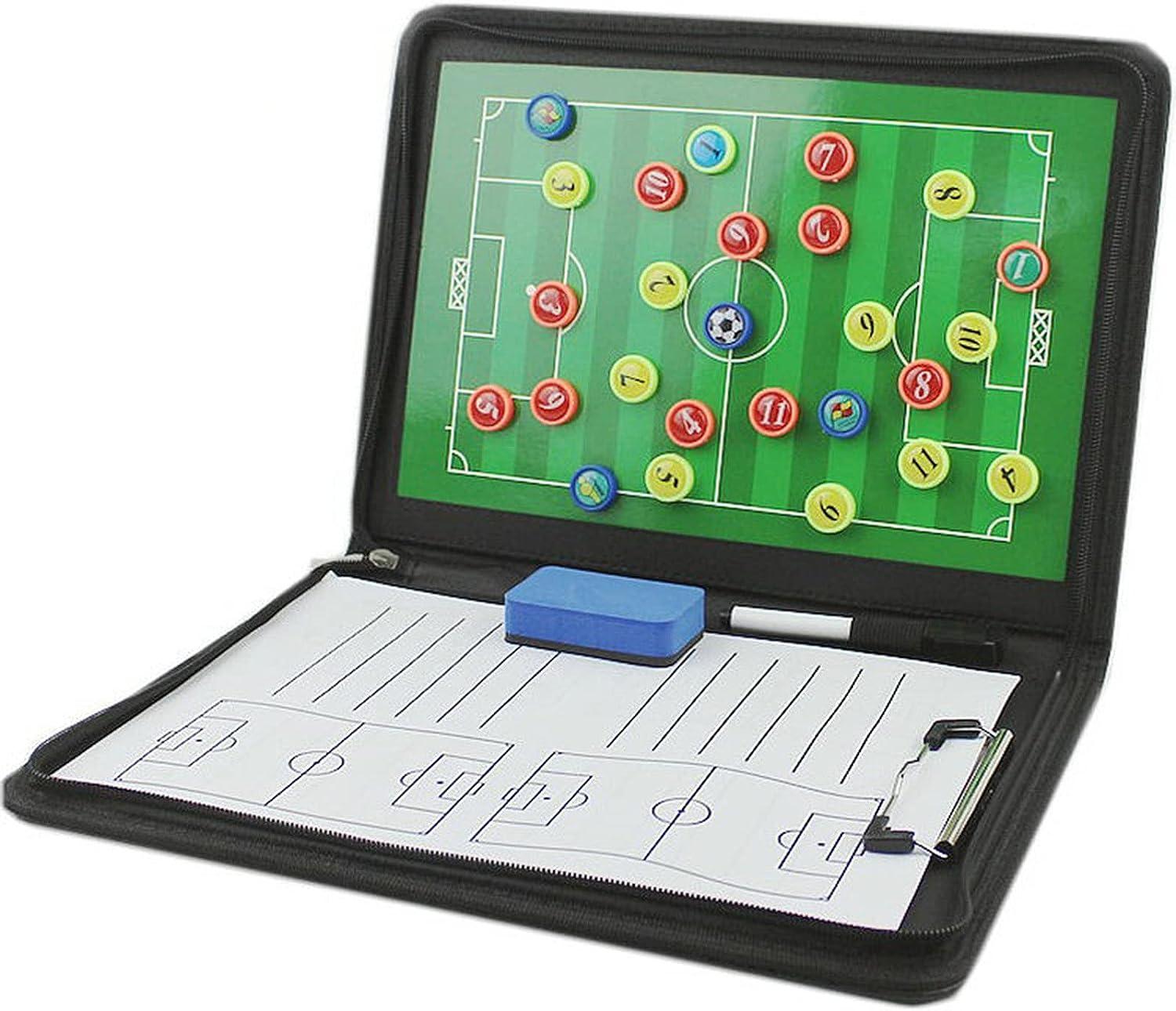 Pure Vie Football Coaches Tactical Board, Portable Soccer Magnetic Tactics  Strategy Notebook Football Coaching Clipboard - Sport Training Assistant  Equipment KIt with Player Markers, Pen and Eraser 52 cm x 34 cm