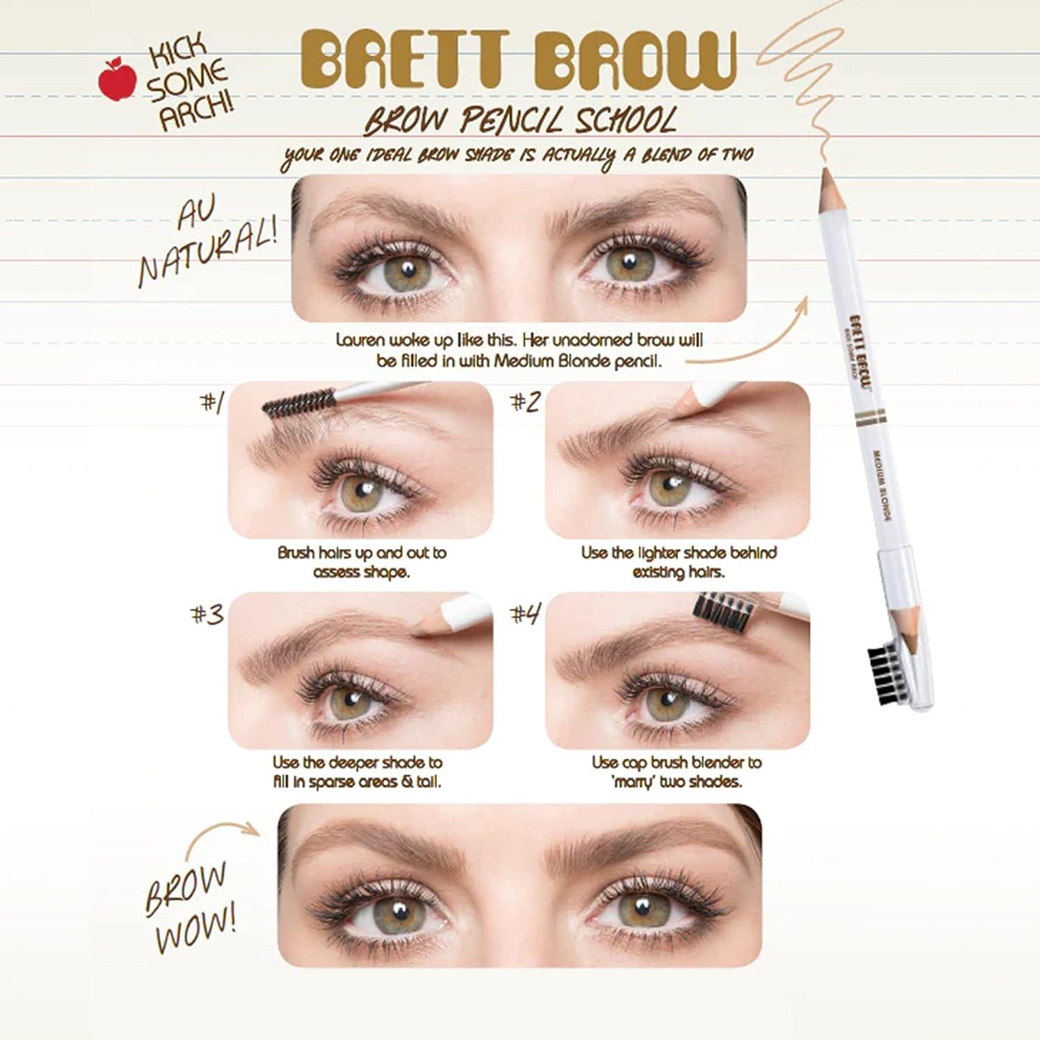 BRETT BROW Duo-Shade Pencil Medium Brunette - Define and Enhance Brows