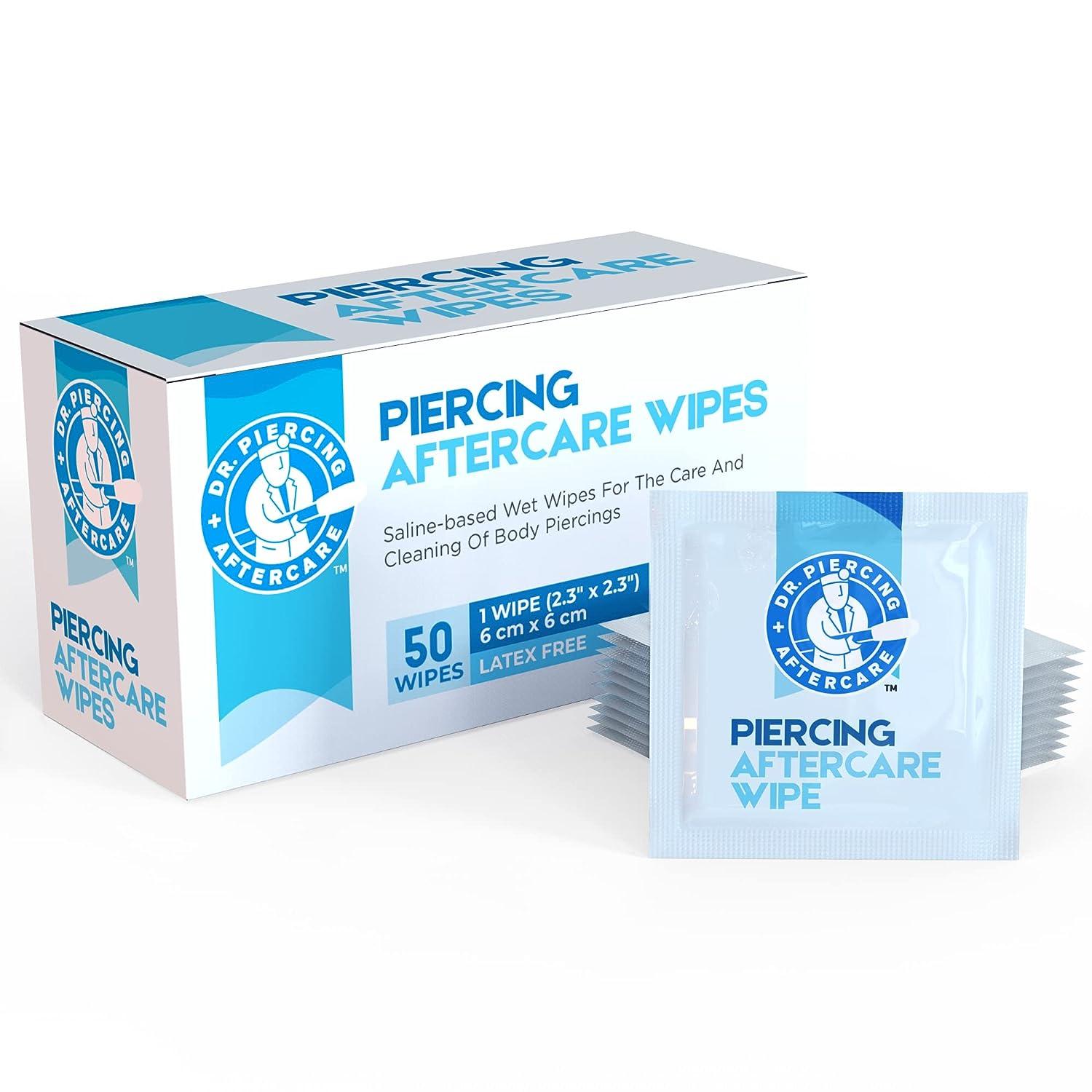 Dr. Piercing Aftercare Wipes Gentle Saline Solution for Piercings