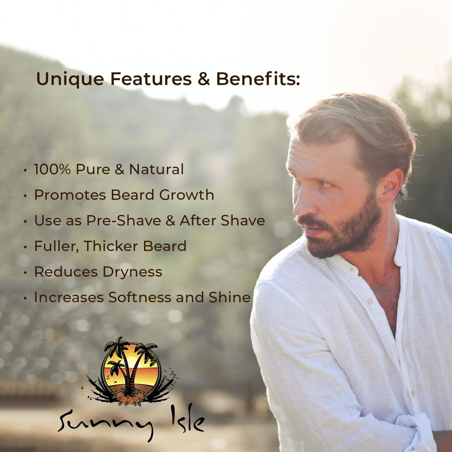 Sunny Isle Jamaican Black Castor Oil Beard Oil 4 oz. Promotes Thicker