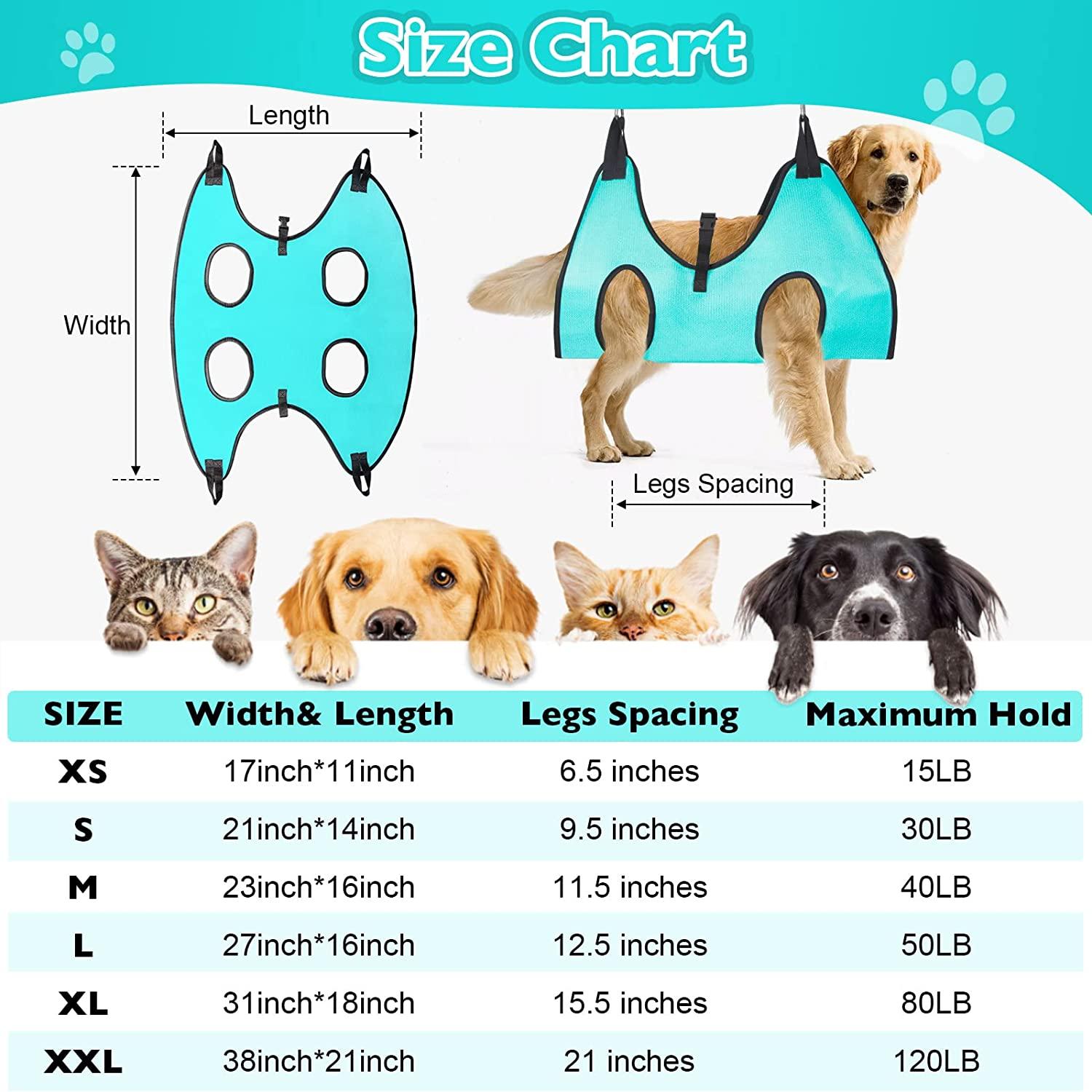 Amazon.com: Dog Grooming Hammock Harness,Breathable Pet Cat Hammock  Restraint Bag,with Dog Nail Clippers Trimmer Dog Nail File,Dog Grooming  Sling Helper for Trimming Nail and Ear/Eye Care(S Size,8.5