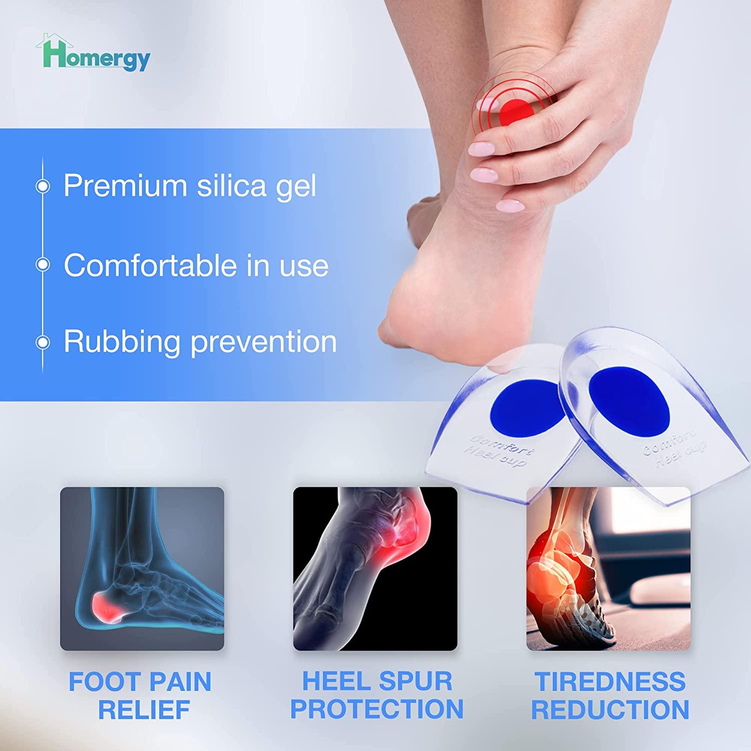 4Pair)-Heel Support for Plantar Fasciitis, Silicone Heel Protector Pads, Heel  Cushion for Bone Spur