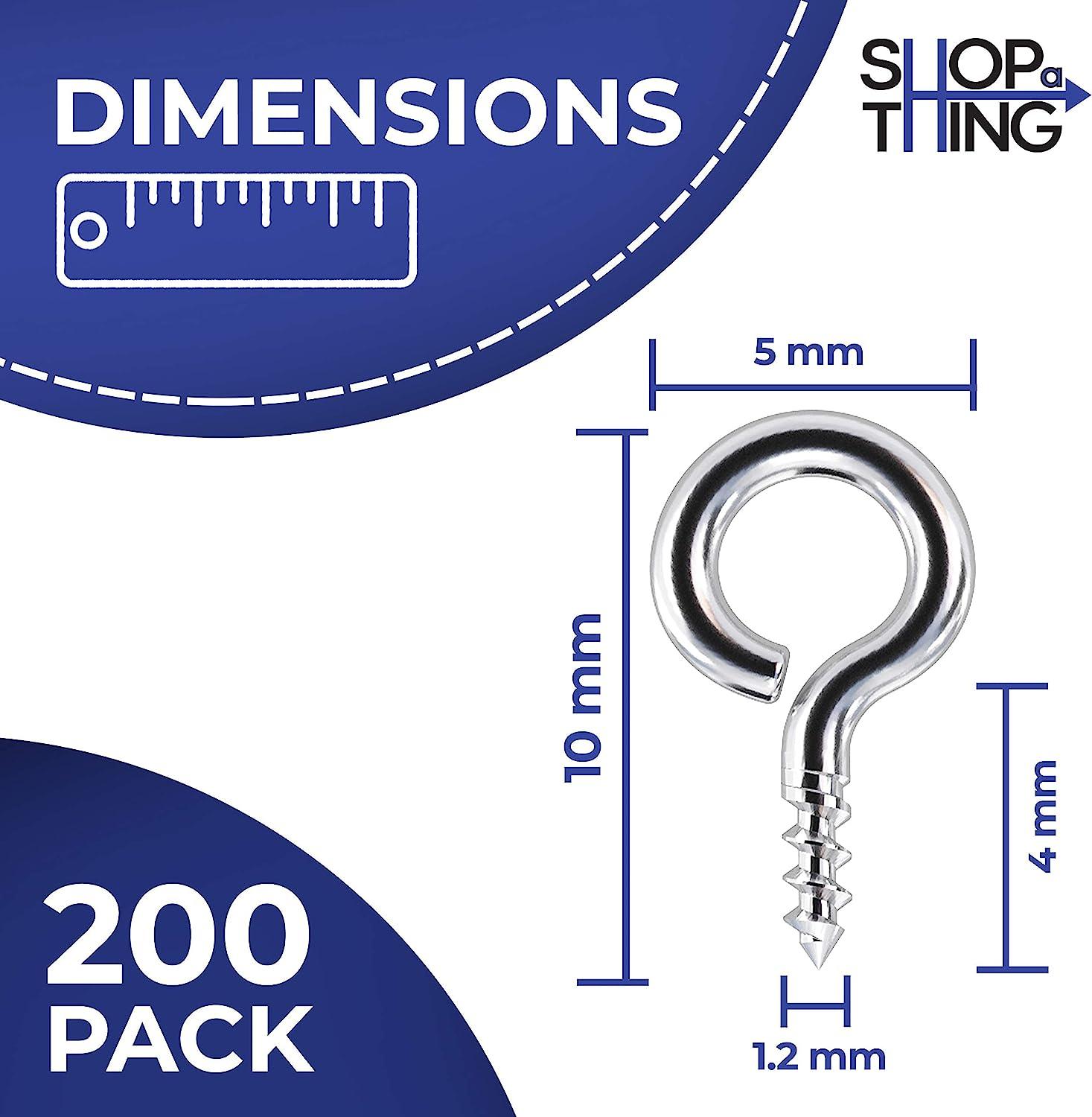 Eye Screws, 500PCS 0.39 Inches Heavy Duty Metal Screw Hooks, Self