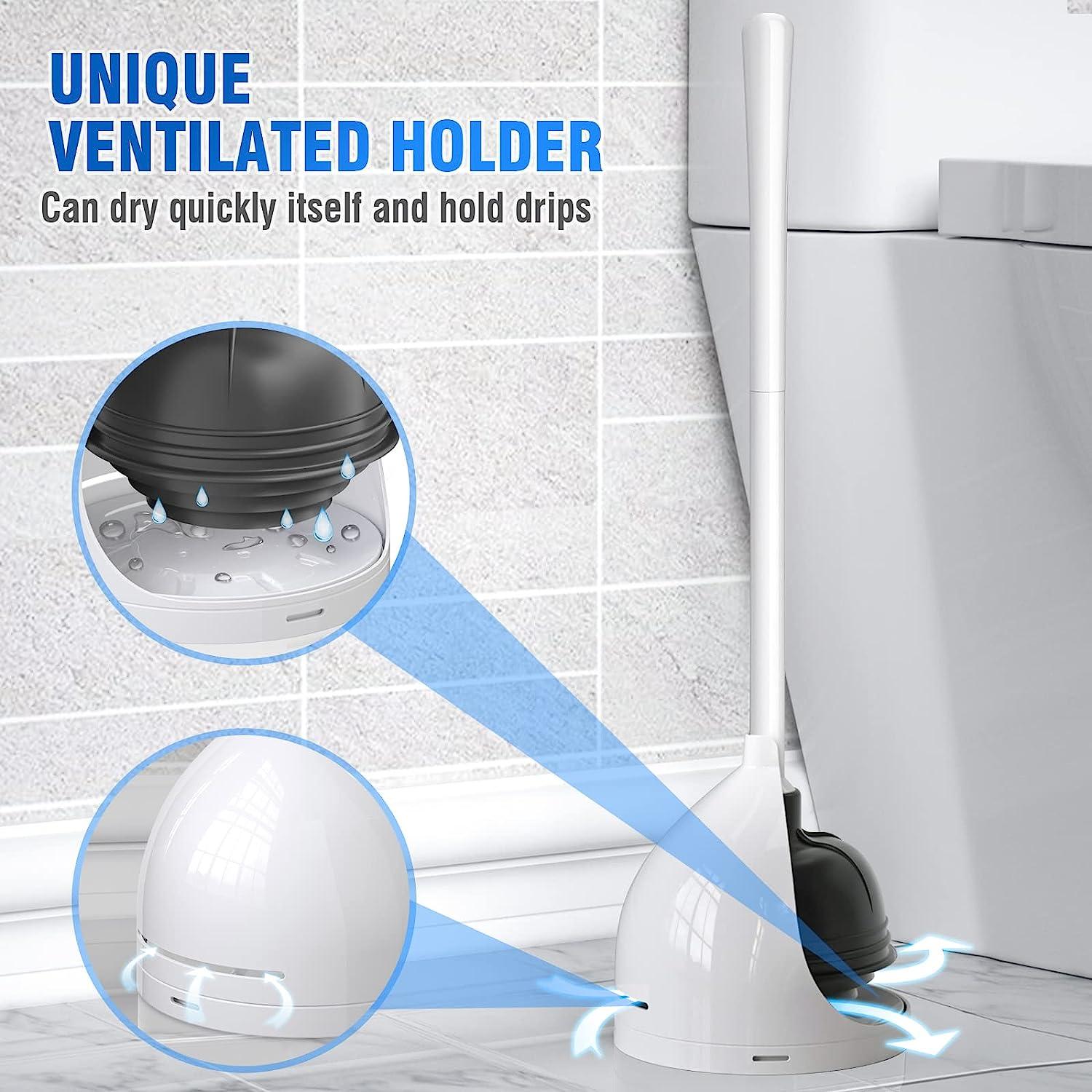 Uptronic Toilet Plunger with Holder - All-Angle Design, Heavy Duty ...