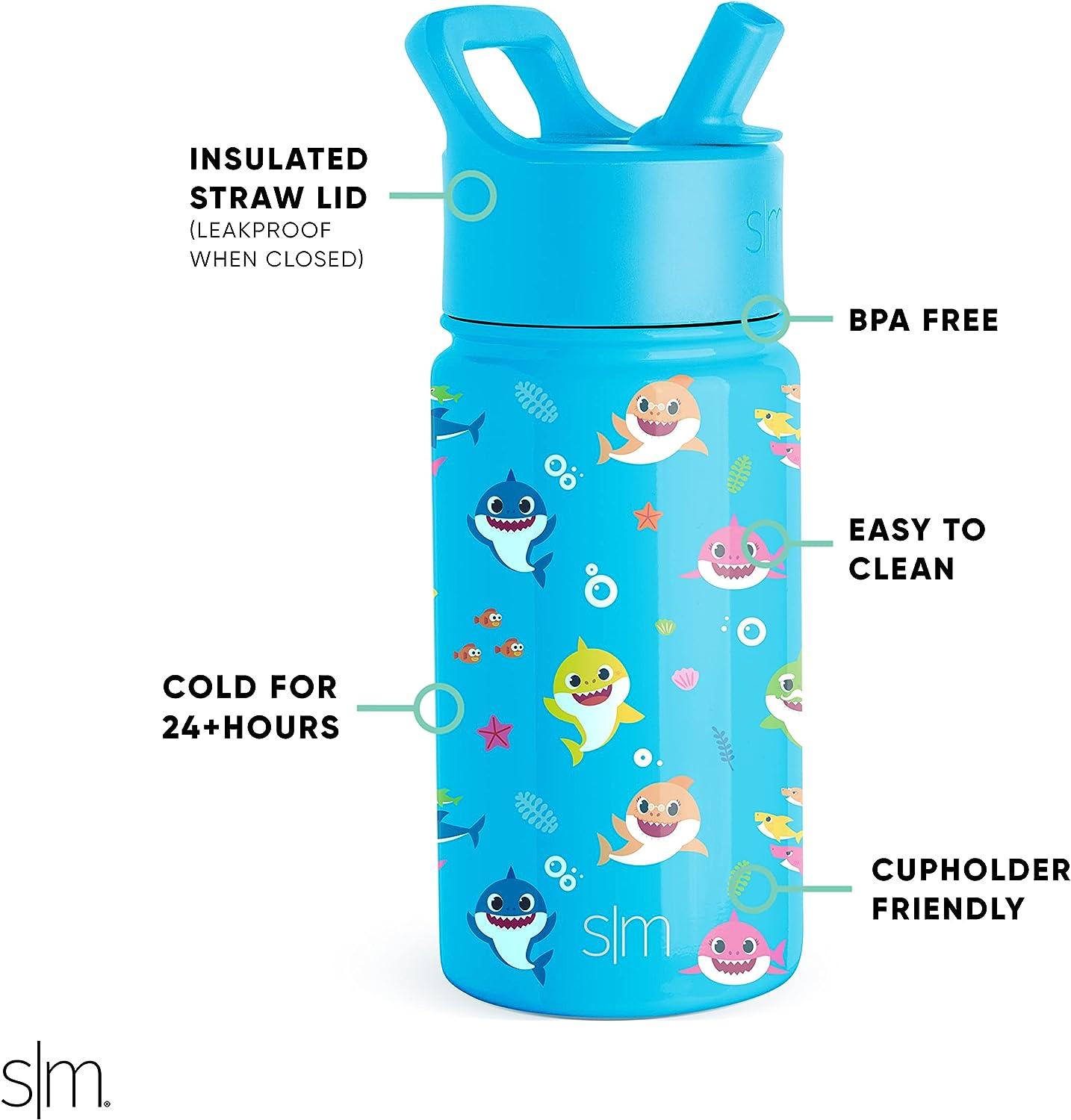  Simple Modern Kids Water Bottle with Straw Lid, Insulated  Stainless Steel Reusable Tumbler for Toddlers, Girls, Summit Collection