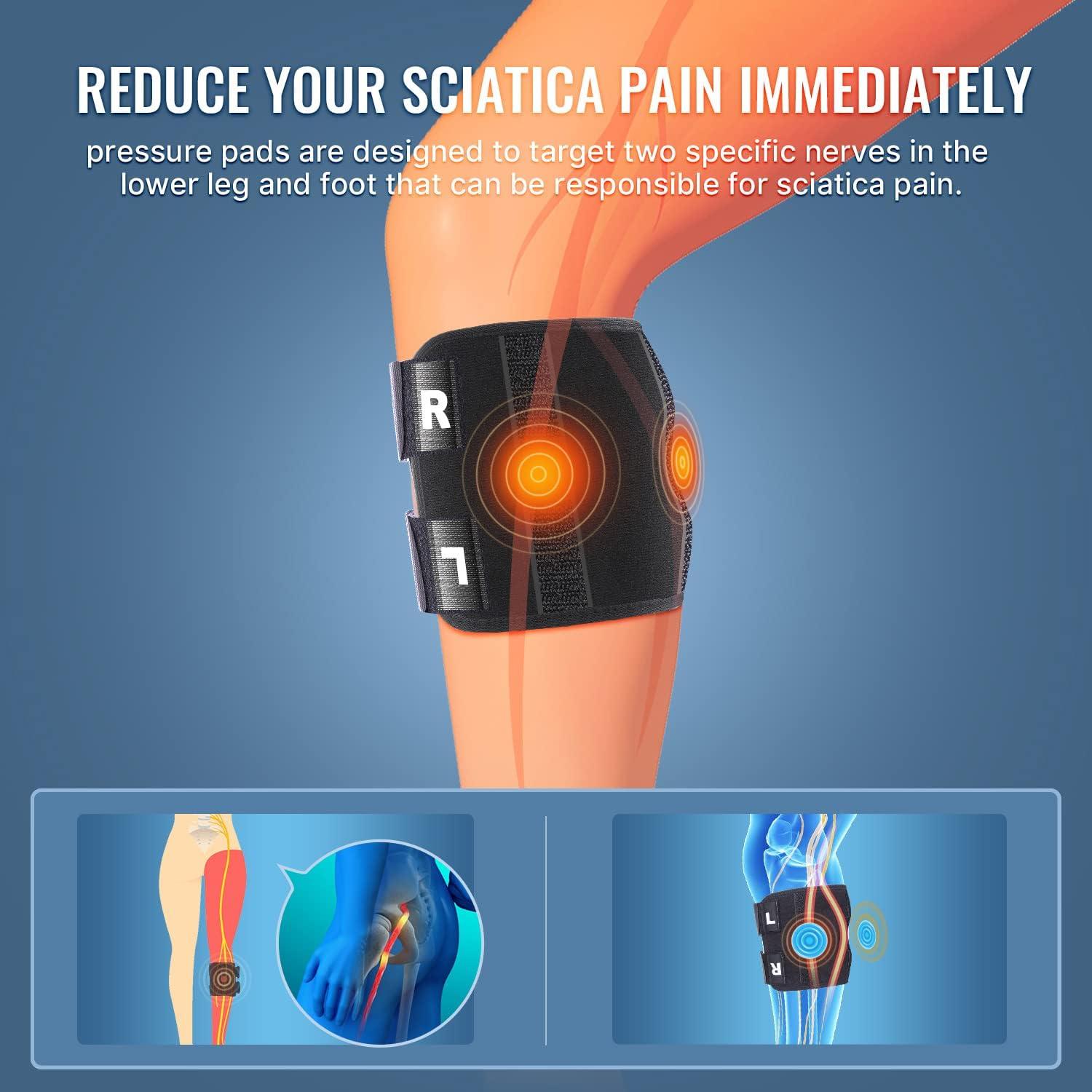 Sciatica Pain Relief Devices for Calf 14-19INCH, ReActive+ Sciatica Pain  Relief Brace with Pressure Pad for Maximum Pain Relief for Sciatica,  Sciatic