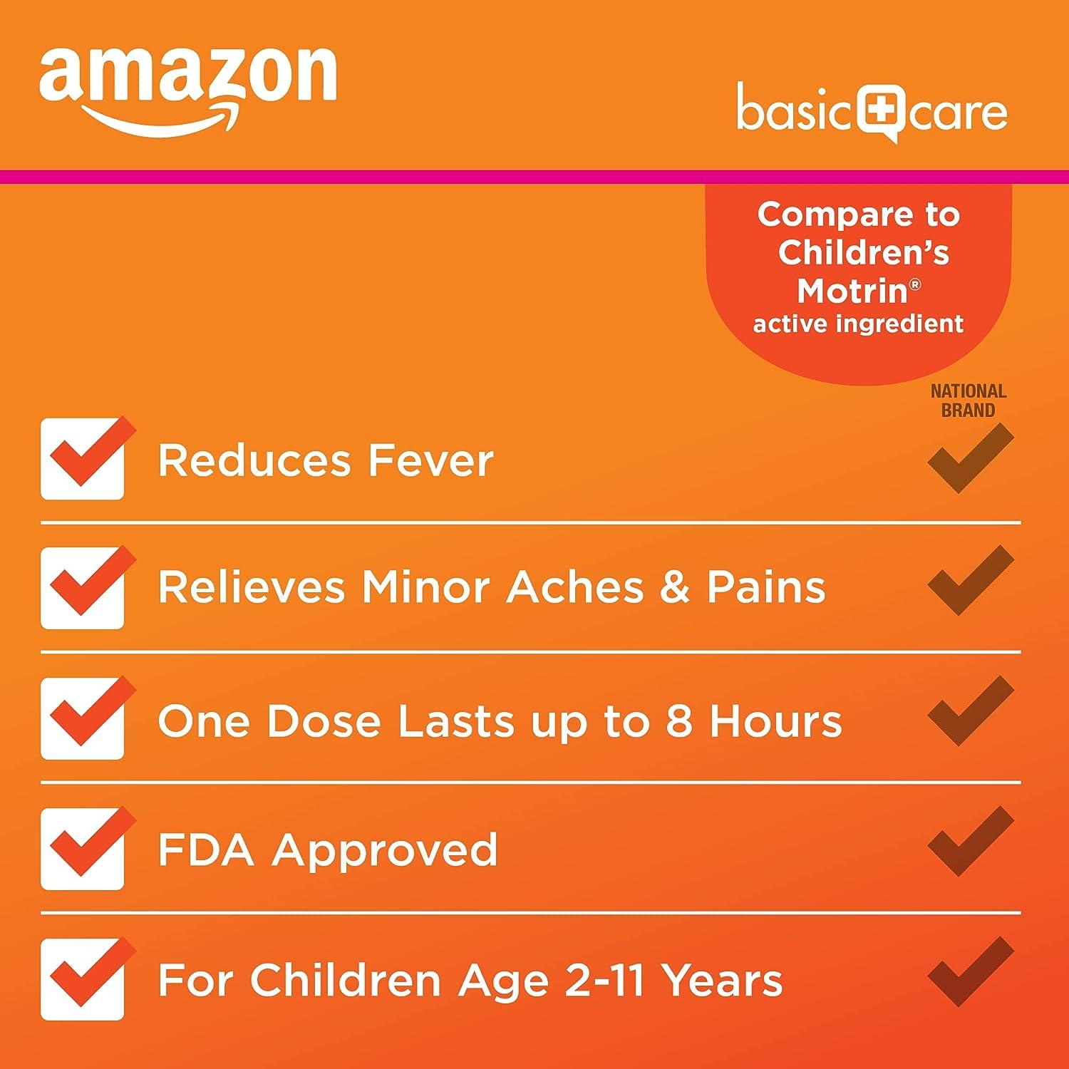 Amazon Basic Care Children's Ibuprofen Oral Suspension 100 mg per 5 mL