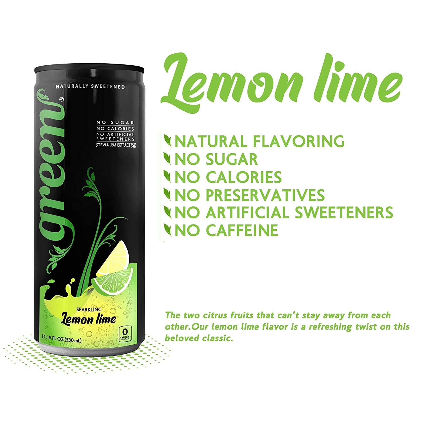 Green Soft Drinks Variety pack Five different variants with No added Sugar, Naturally Sweetened