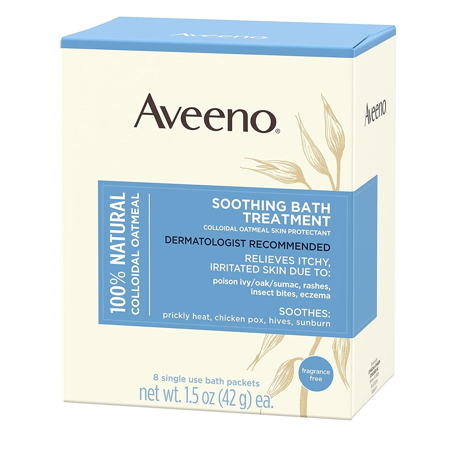 Aveeno Soothing Bath Treatment with 100 Natural Colloidal Oatmeal for Treatment & Relief of Dry