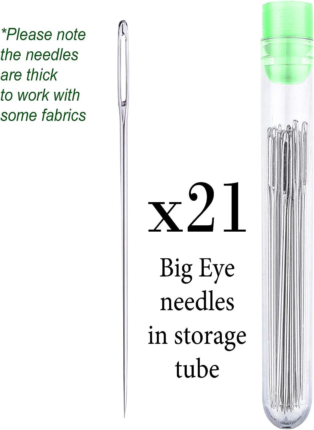 Atopoler 25pcs Big Eye Stitching Needles with Storage Tube
