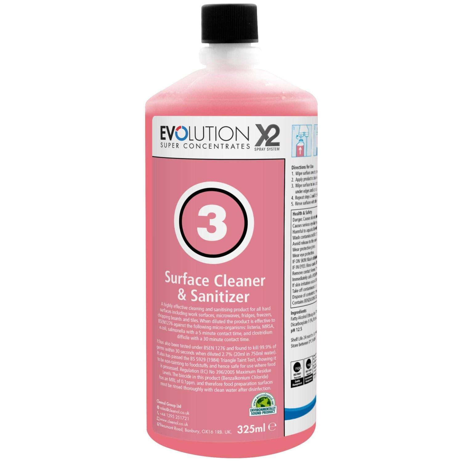 Cleenol Evolution X2 Surface Cleaner & Sanitizer 4x325ml