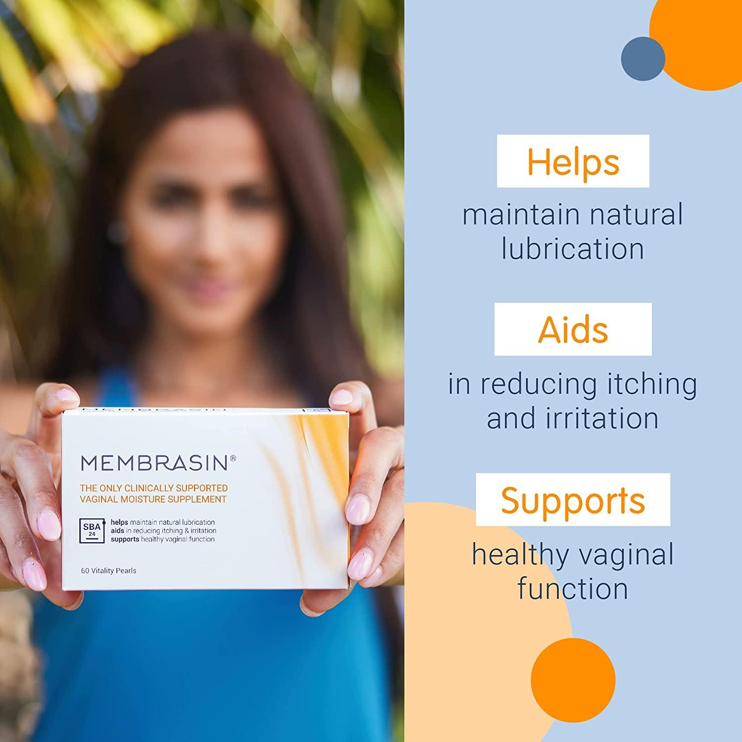 Membrasin Vitality Pearls - Estrogen-Free Feminine Moisturizer Supplement  for Natural Lubrication - 60 Pills | Buy Now with Express International  Delivery | GoSupps.com