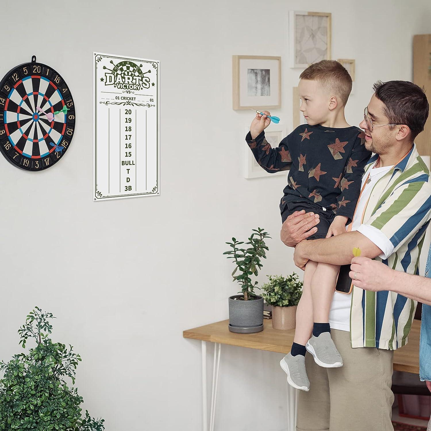 2 Pcs Acrylic Dart Scoreboard White and Green Game Scoreboard Dry Erase