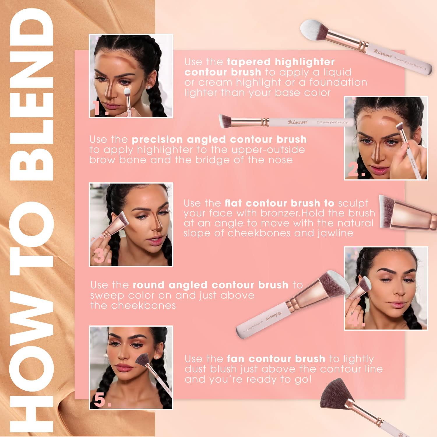 Pro Face Contour Brush Set Synthetic Contouring Sculpting and