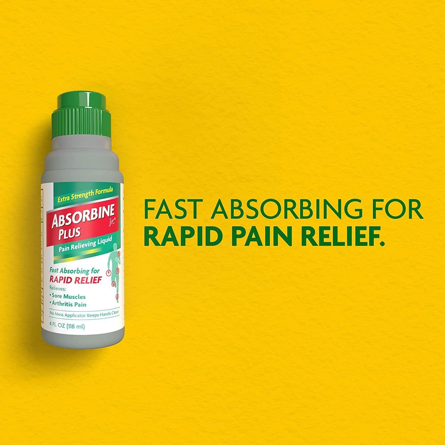 Absorbine Jr Plus Pain Relieving Liquid 4 oz, Pack of 2