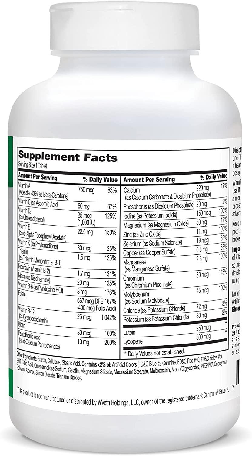 21st Century Sentry Senior Multivitamin 50+ 265 Tablets Essential