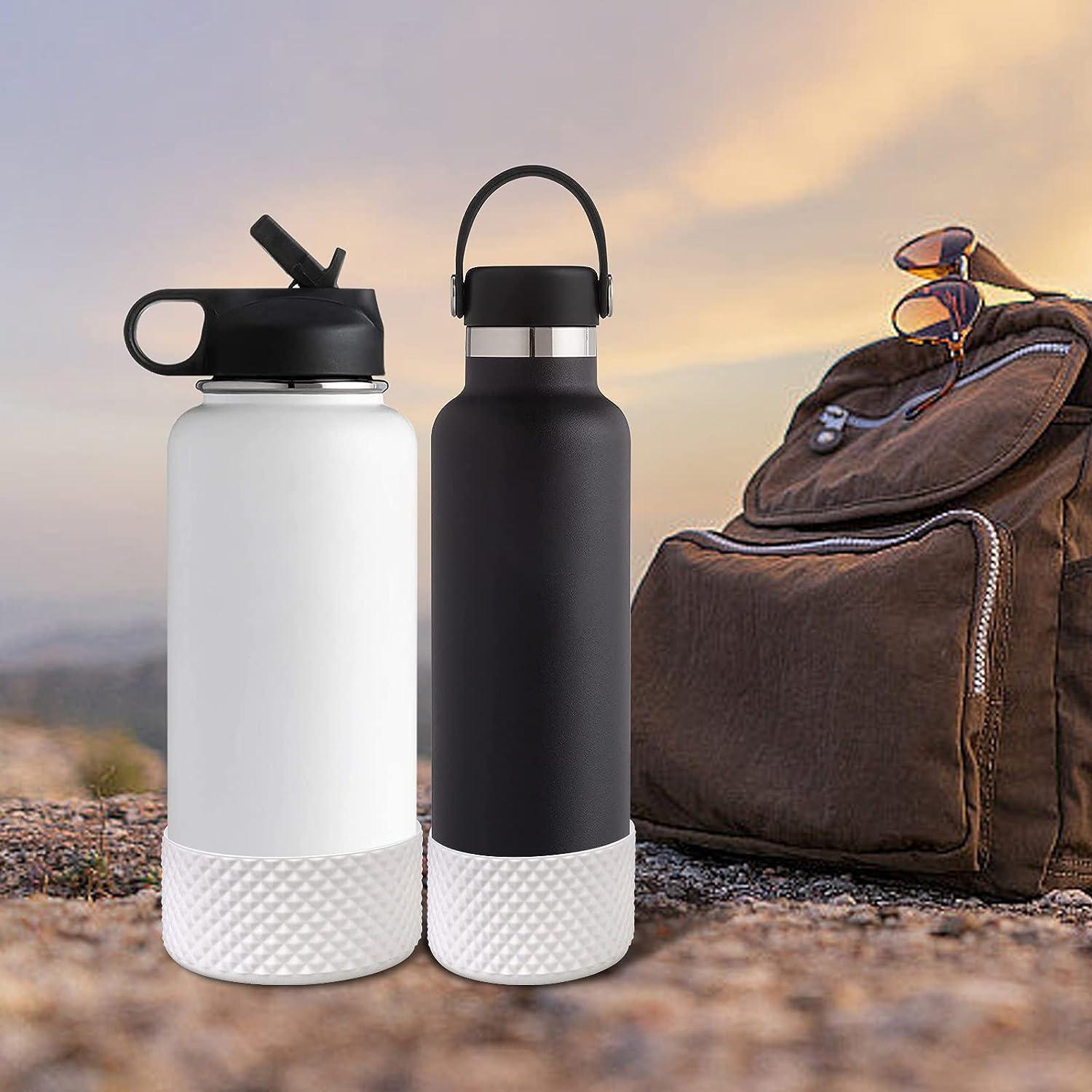 Anti-Slip Water Bottle Bleeve,Iron Flask And Flask Rubber Boot BPA  Free,Protective Silicone Sleeve Boot 12oz-40oz Wide Mouth Water Bottle,Gray