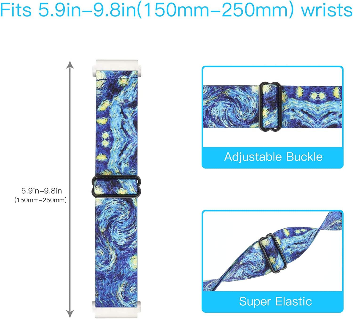 Fitbit Versa/2/Lite 23mm ladies Replacement Scrunchies Elastic Soft Fa –  www.