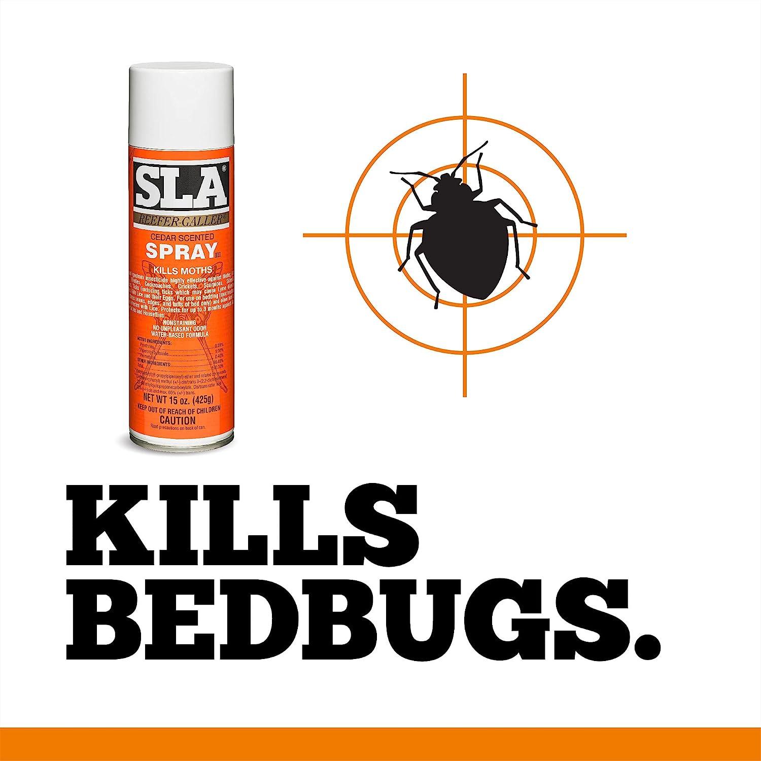 Reefer-Galler SLA Cedar Scented Moth Repellent Spray - Kills Moths Bed Bugs  and Pests on Contact, 15 oz