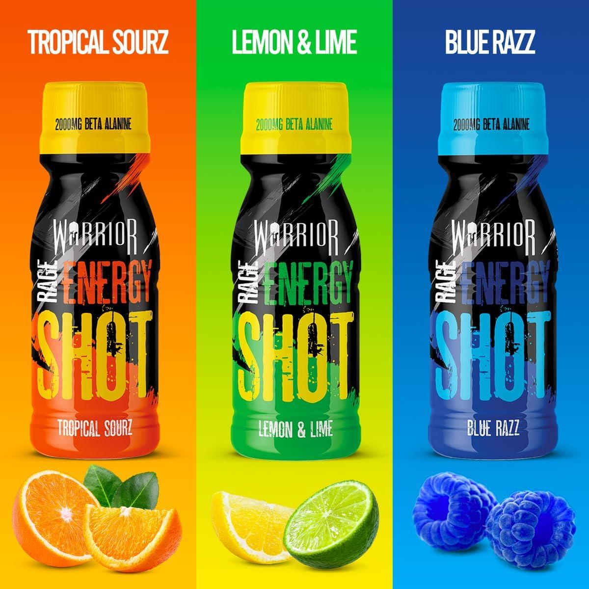 Warrior RAGE ENERGY SHOT Pre Workout Shot Energy Drink 12 x 60ml Ready